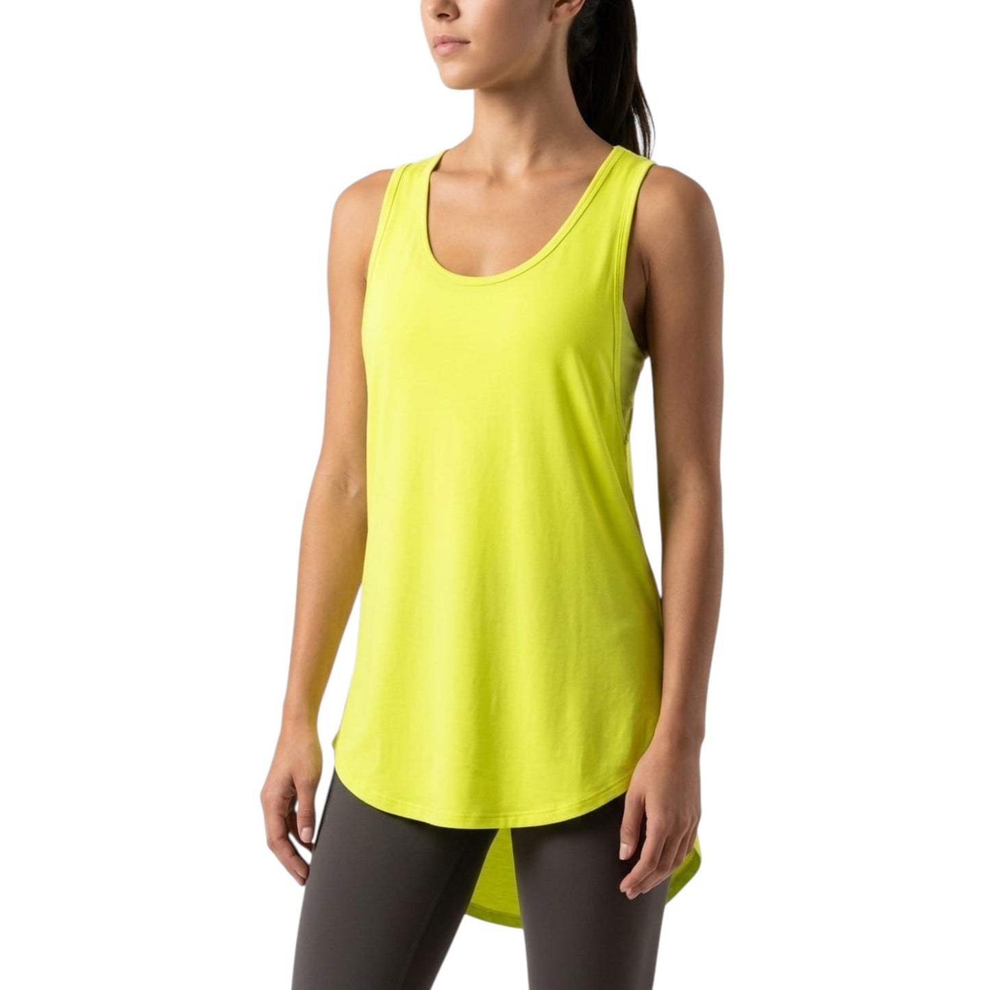 Women's Plain Solid Sport Top,Light Green