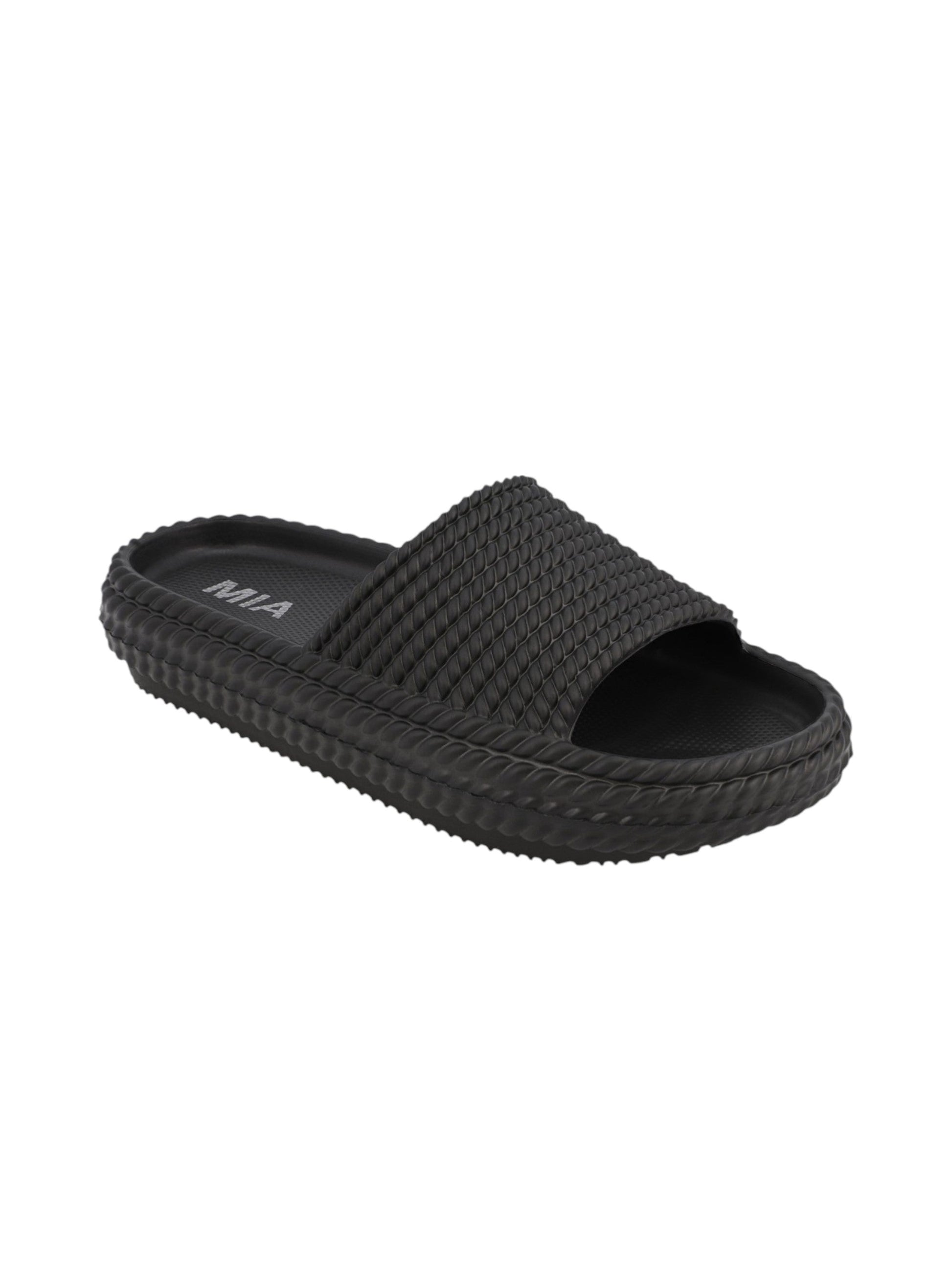 Women's Textured Slippers,Navy