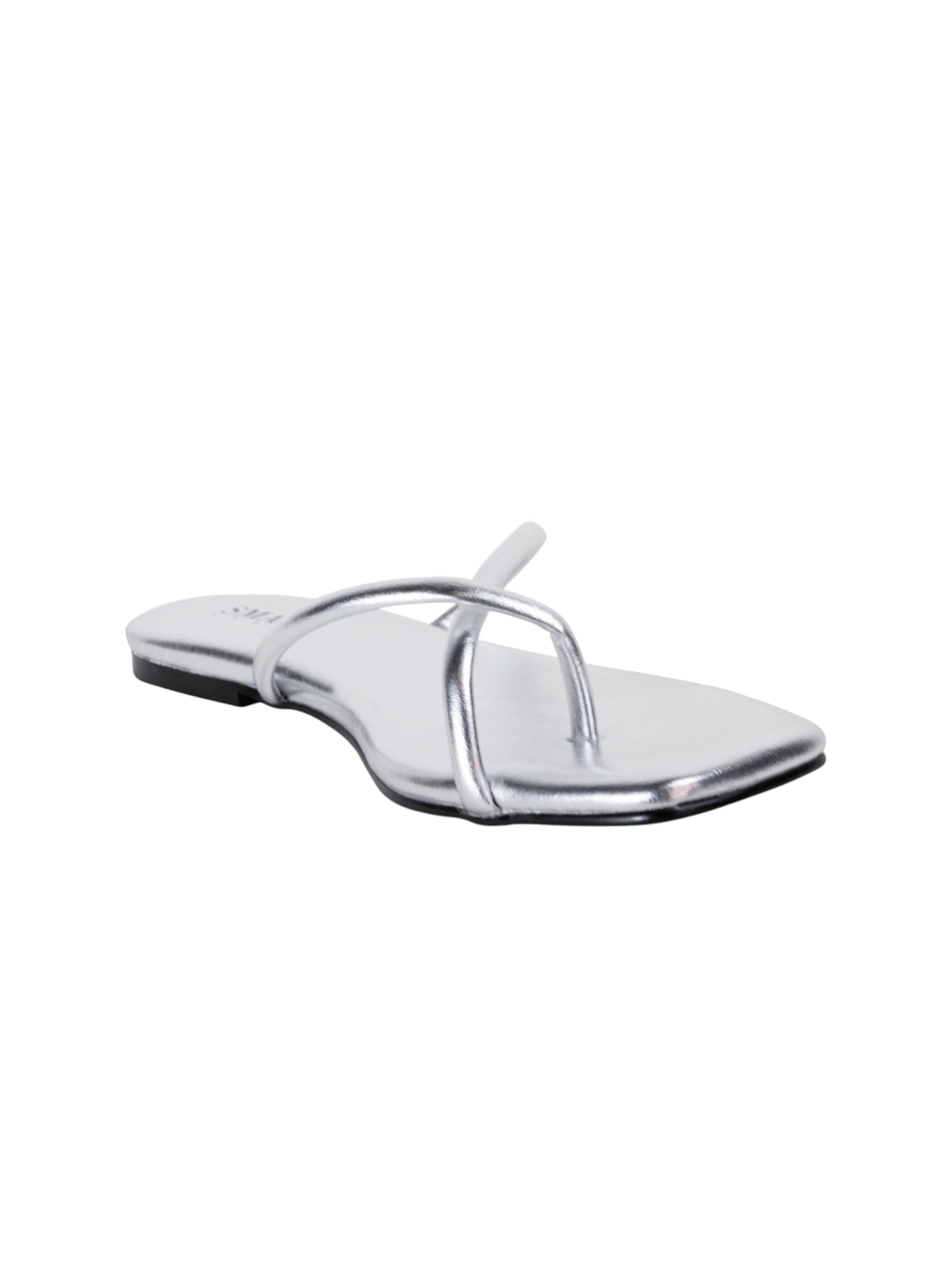 Women's Plain Slippers,Silver