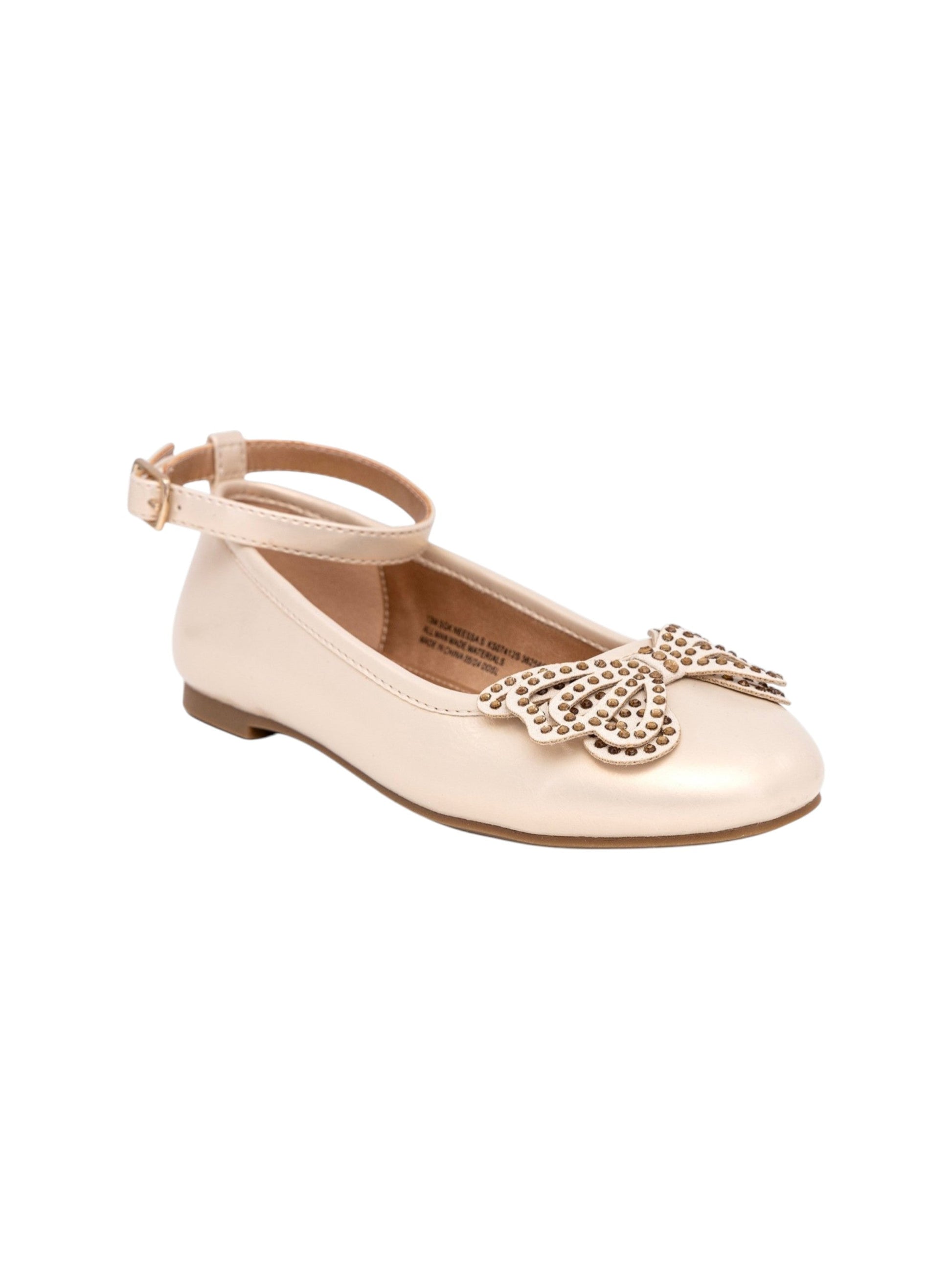 Kids Girl's Front Bow Bellorinas,Gold