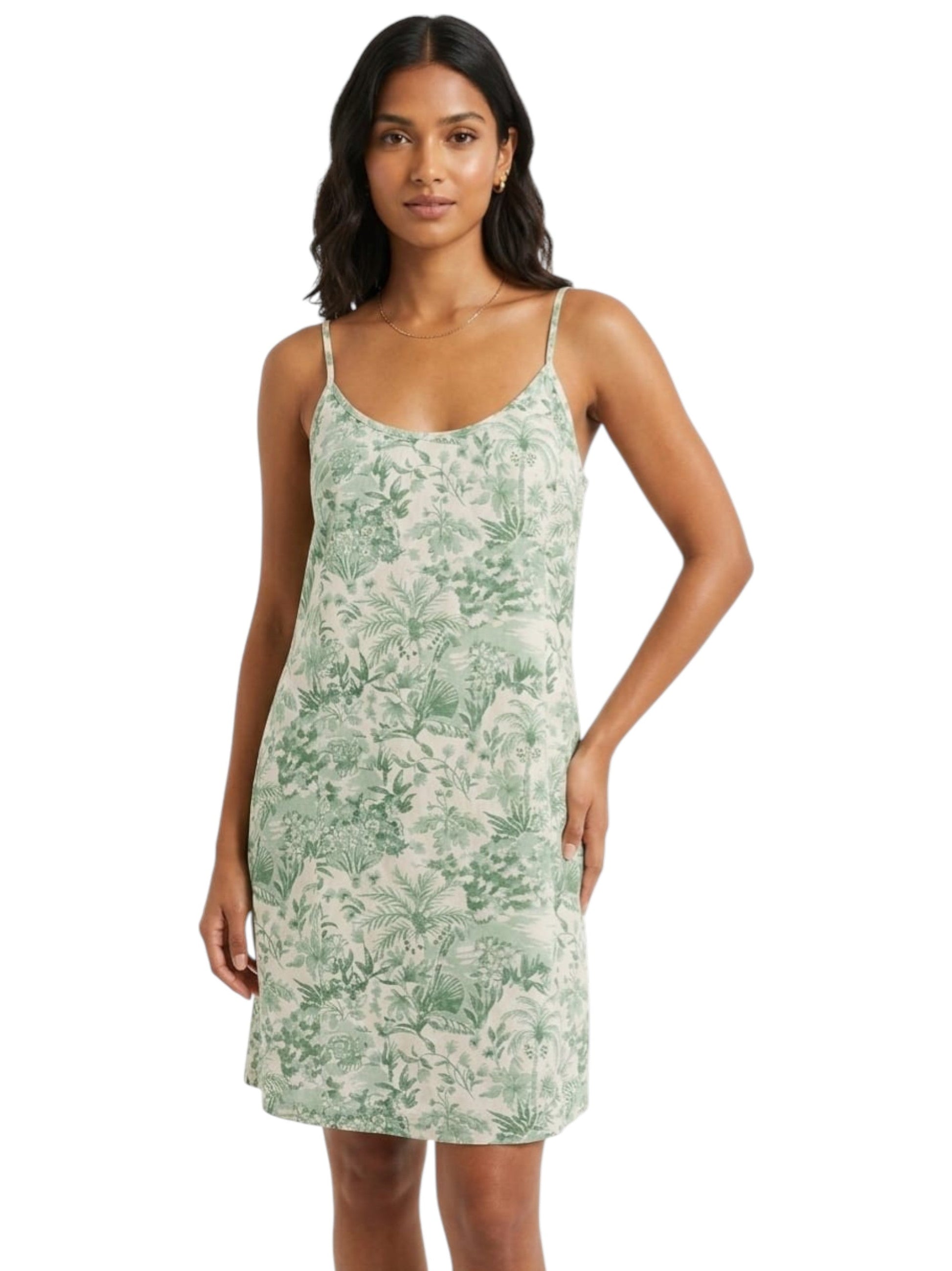 Women's Green Printed Sleepwear Robe,White