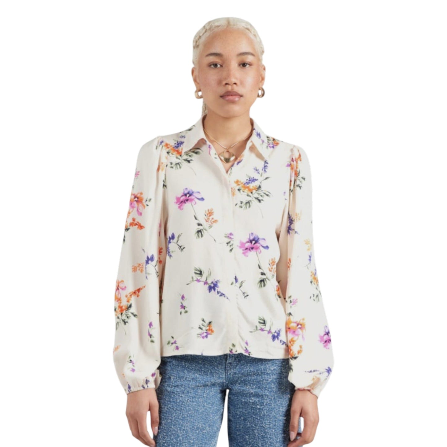Women's Printed Top,Light Beige