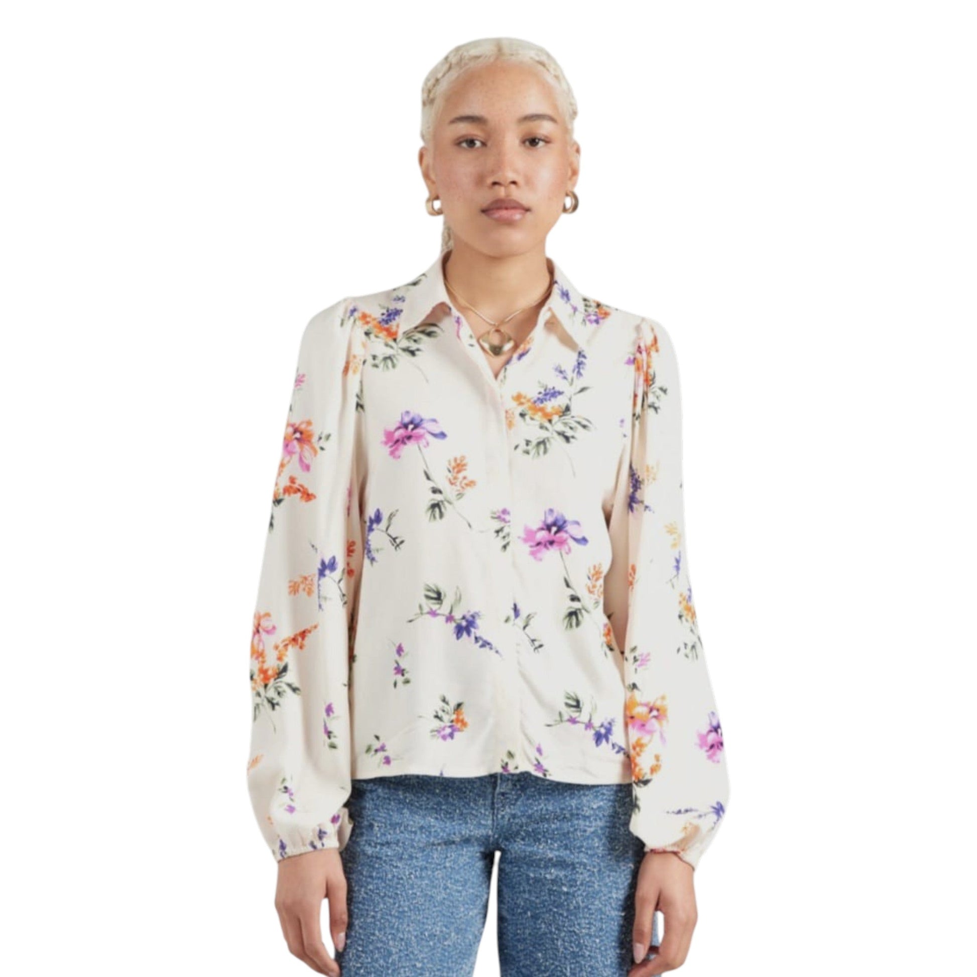 Women's Printed Top,Light Beige