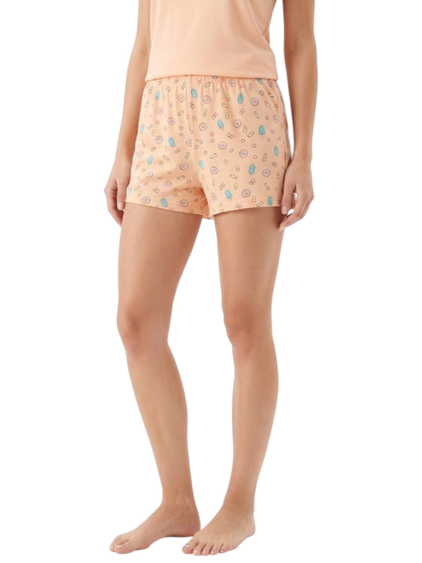 Women's Printed Sleepwear Short,Coral