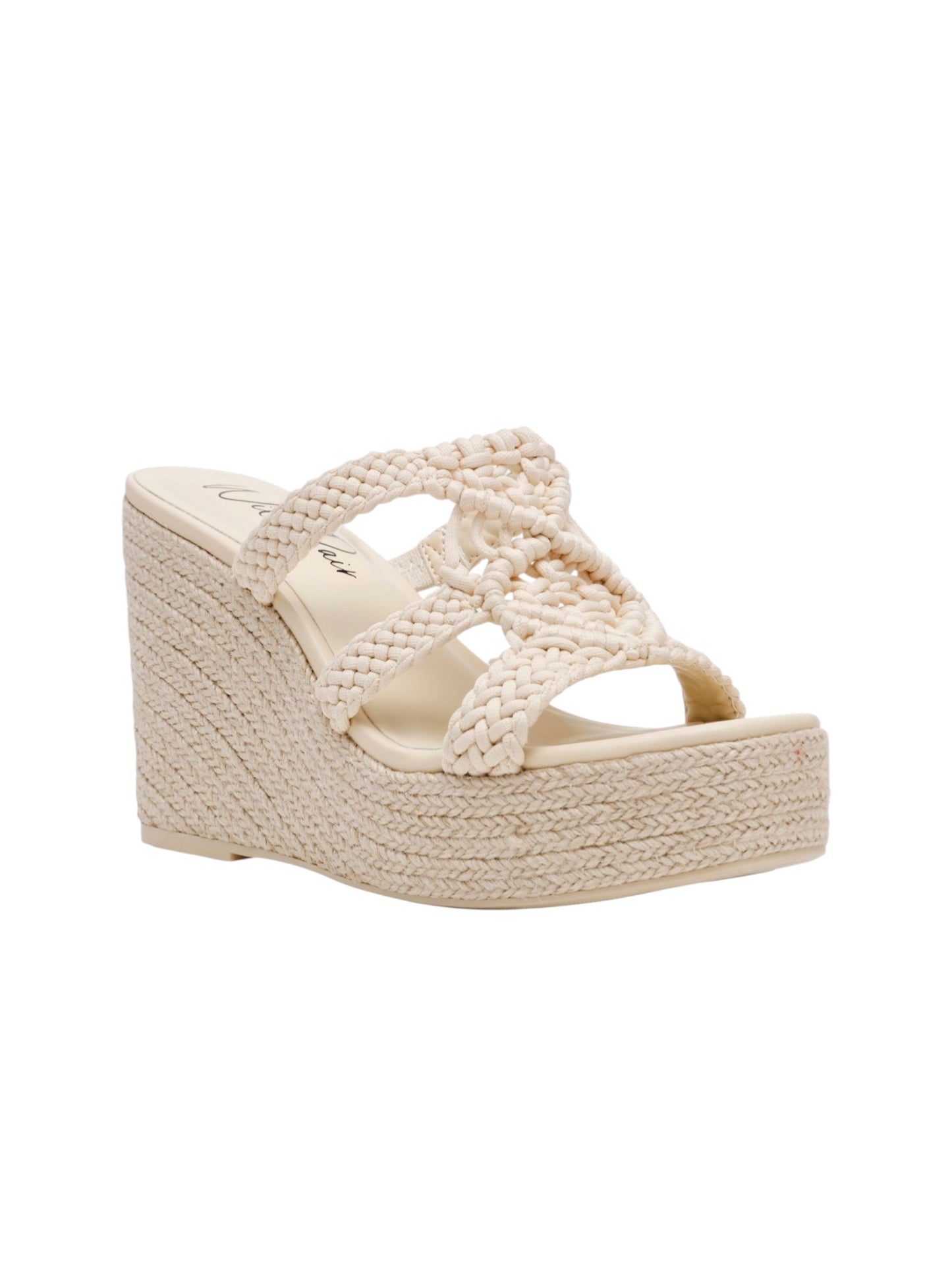 Women's Braided High Heels Shoes,Light Beige