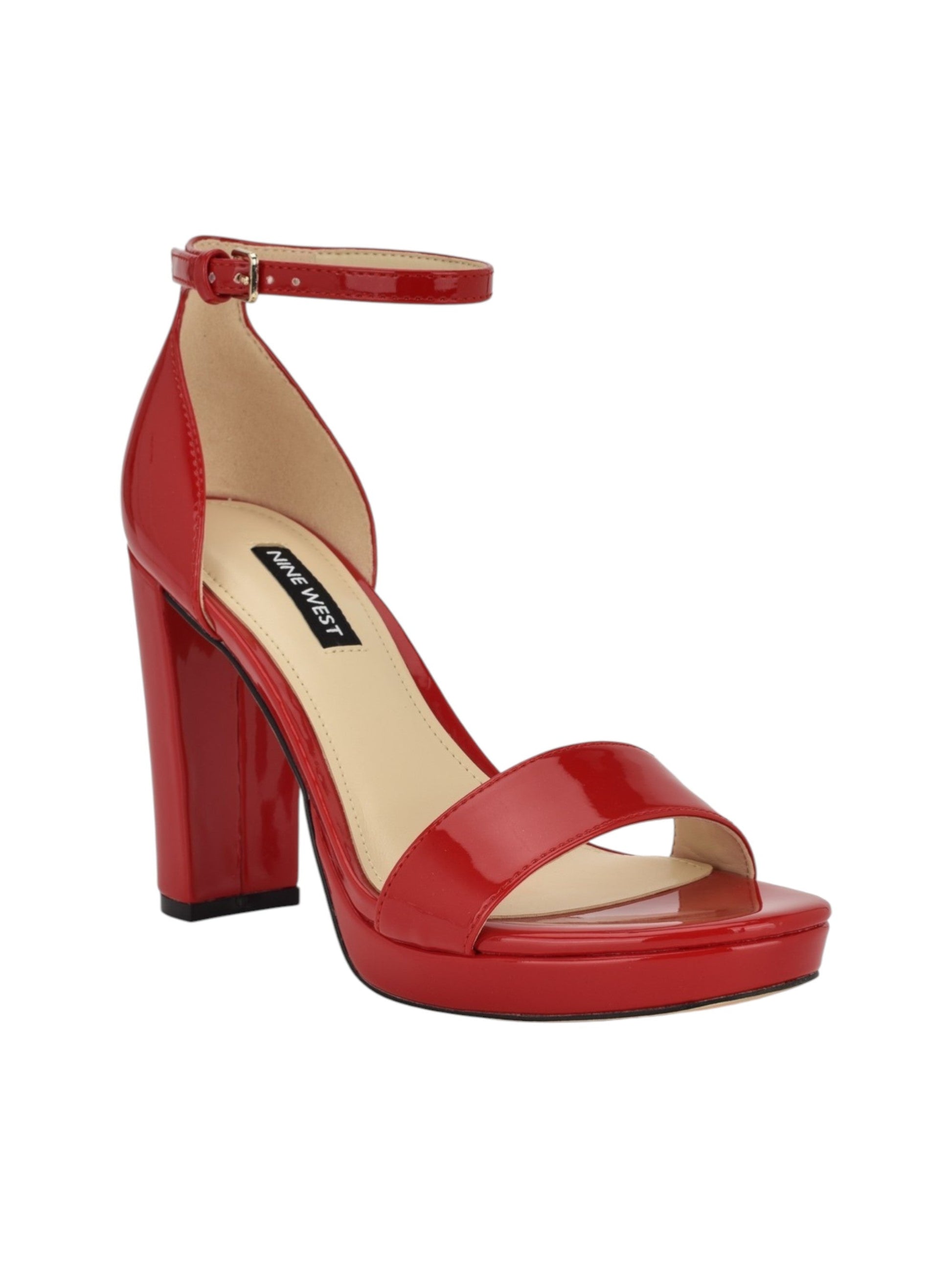 Women's Plain Heeled Shoes,Red