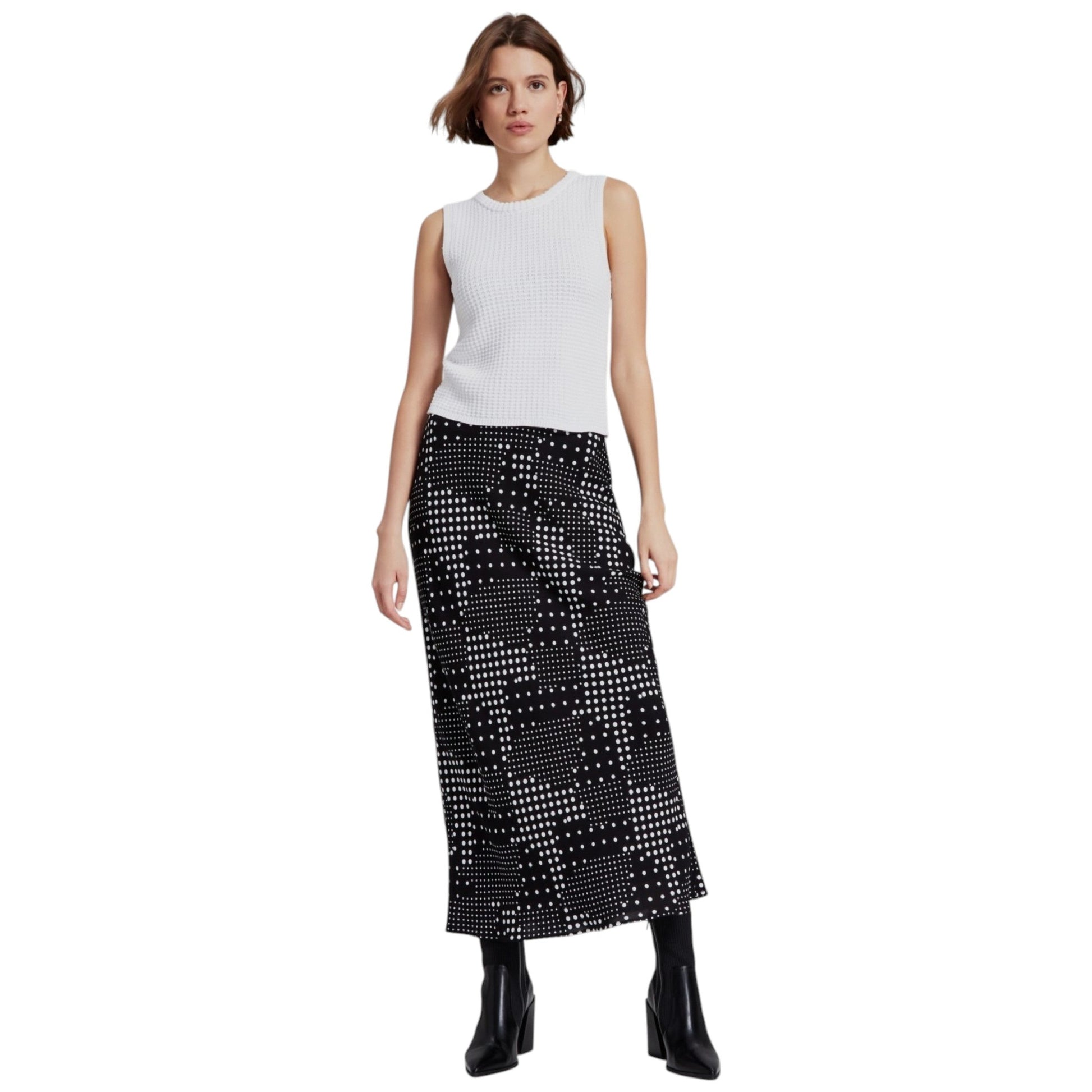 Women's Dotted Skirt,Black