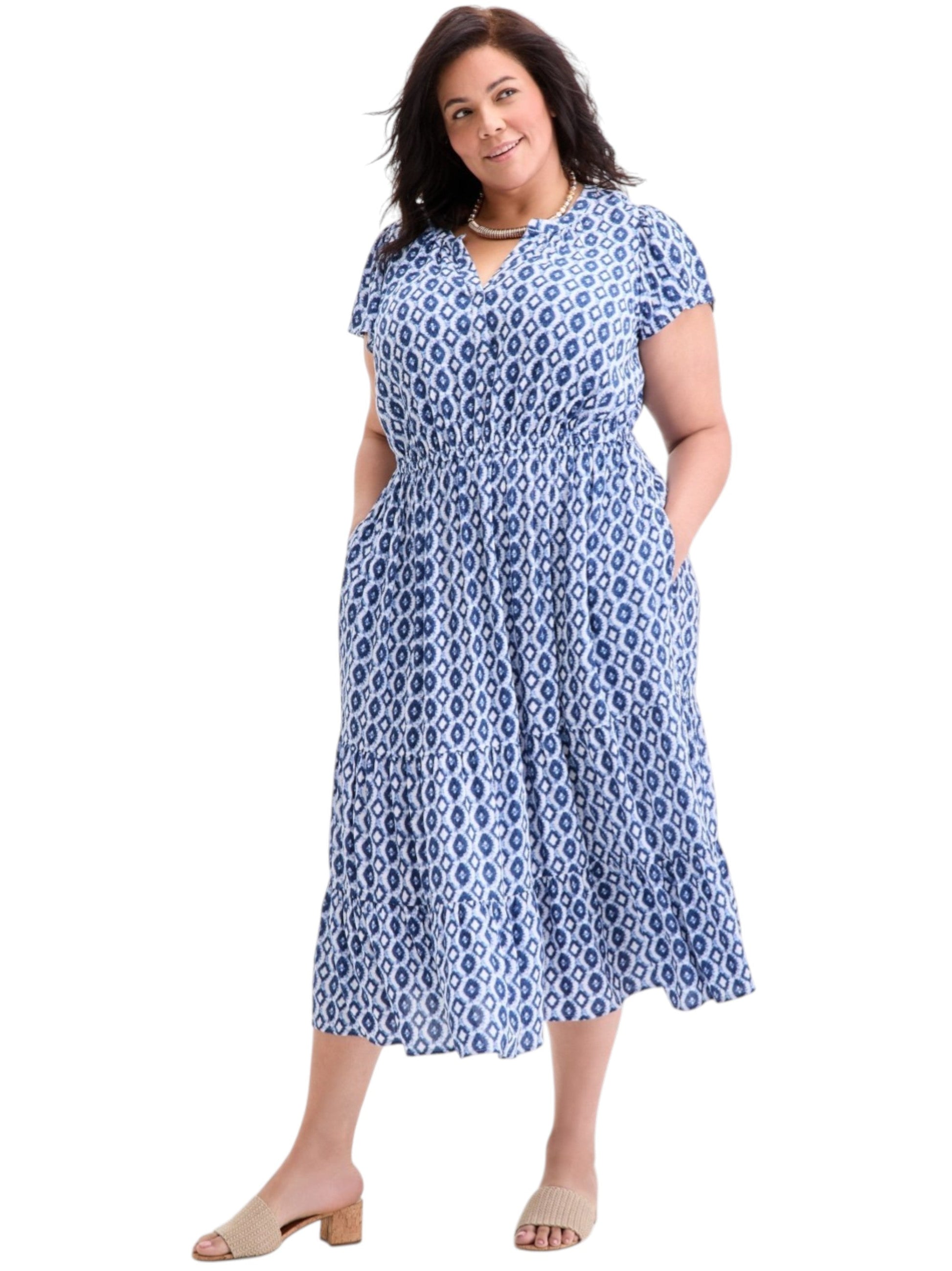 Women's Printed Dress,Blue