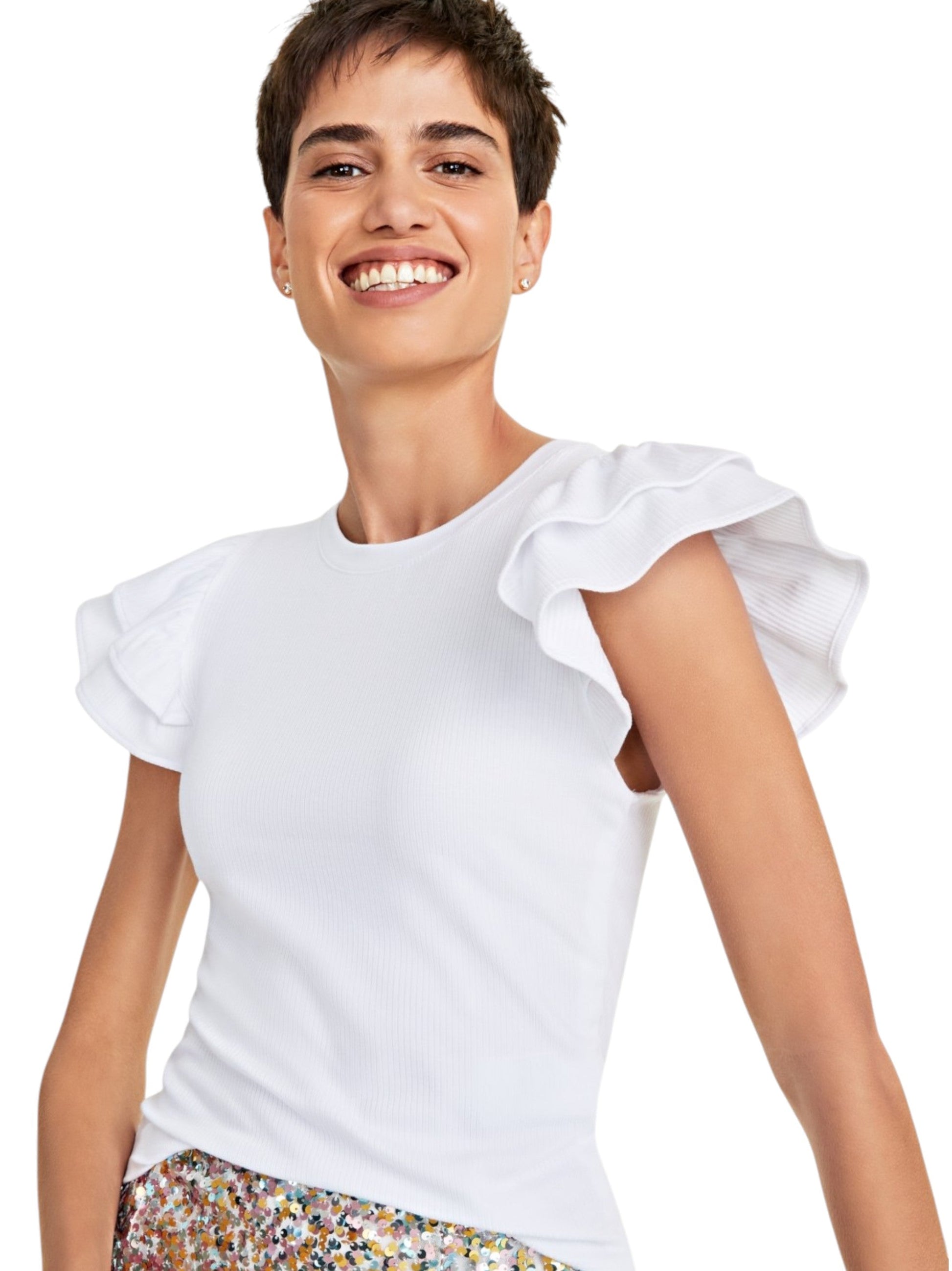 Women's Ribbed Top,White