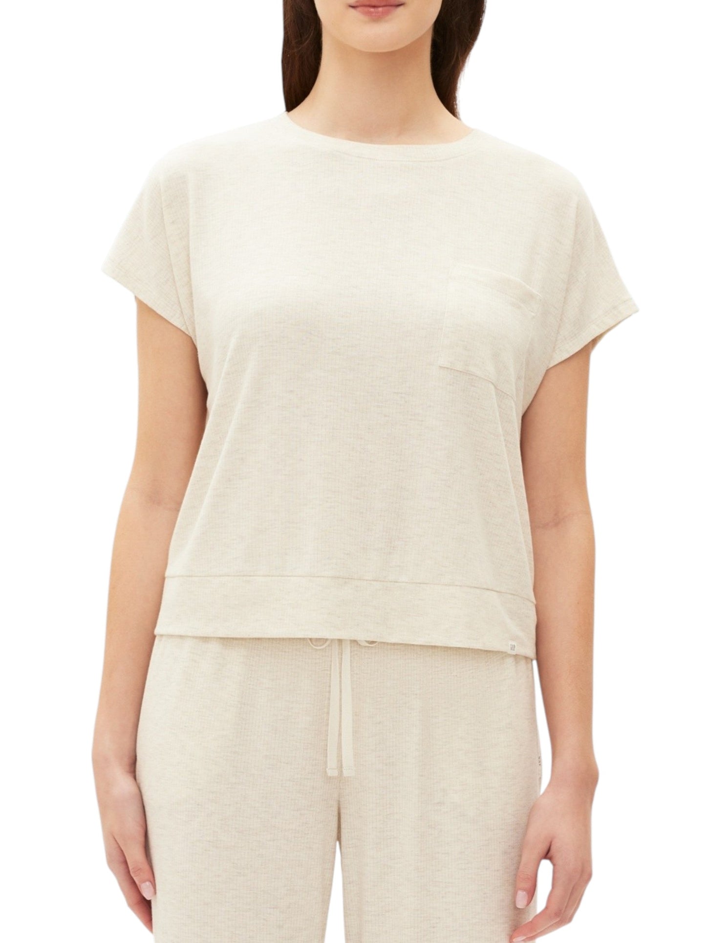 Women's Ribbed Top,Light Beige