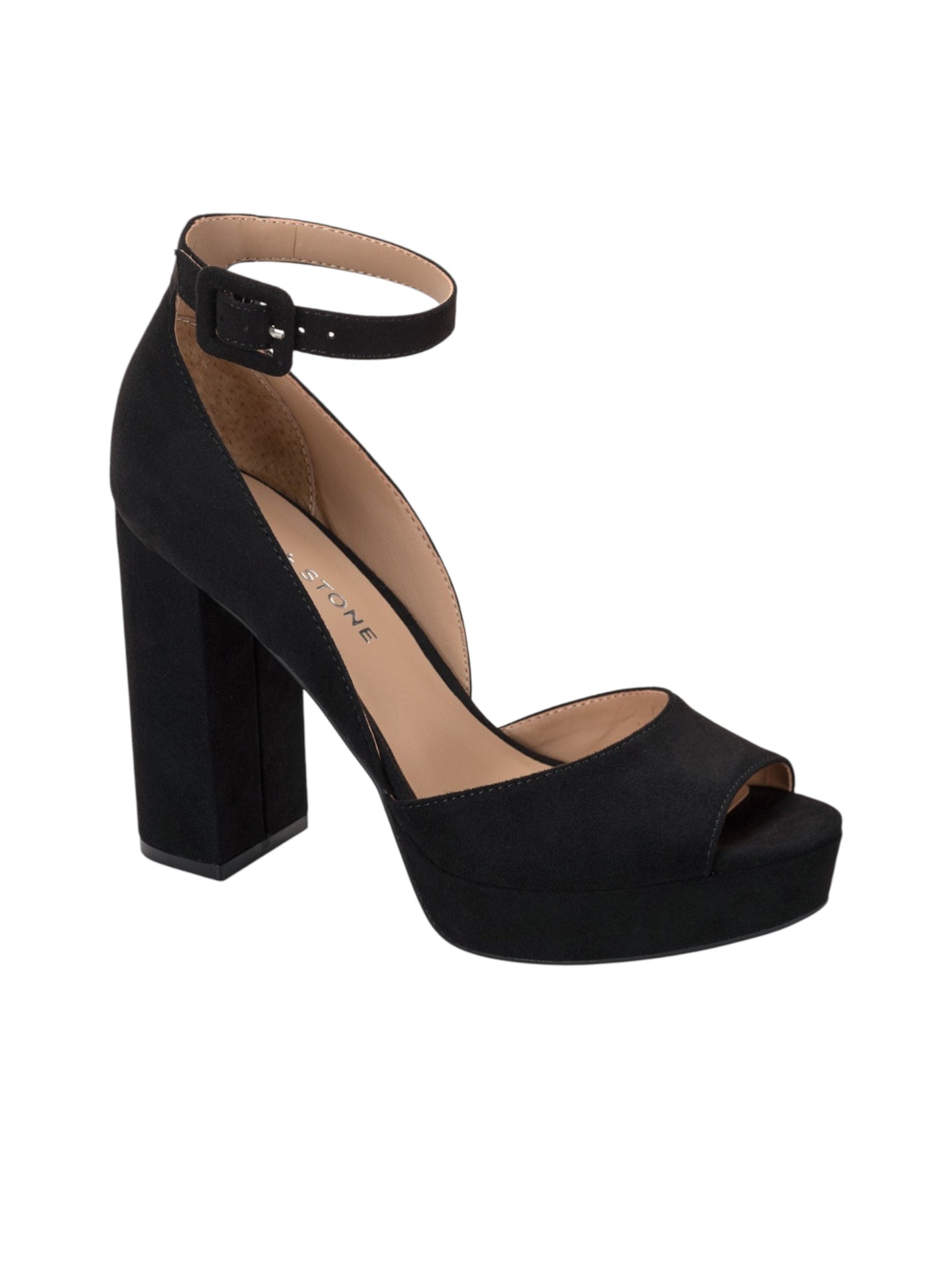 Women's Plain Velour Heels,Black