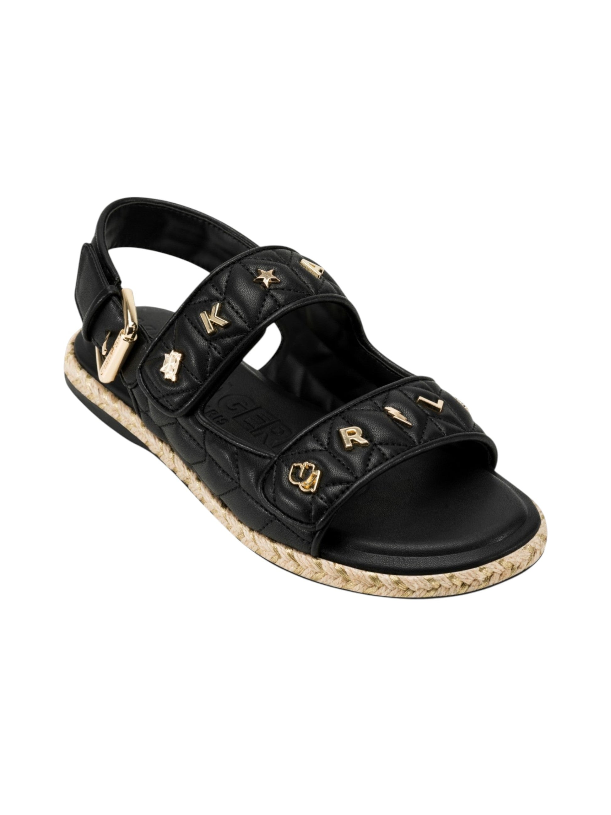 Women's Plain Flat Sandals,Black