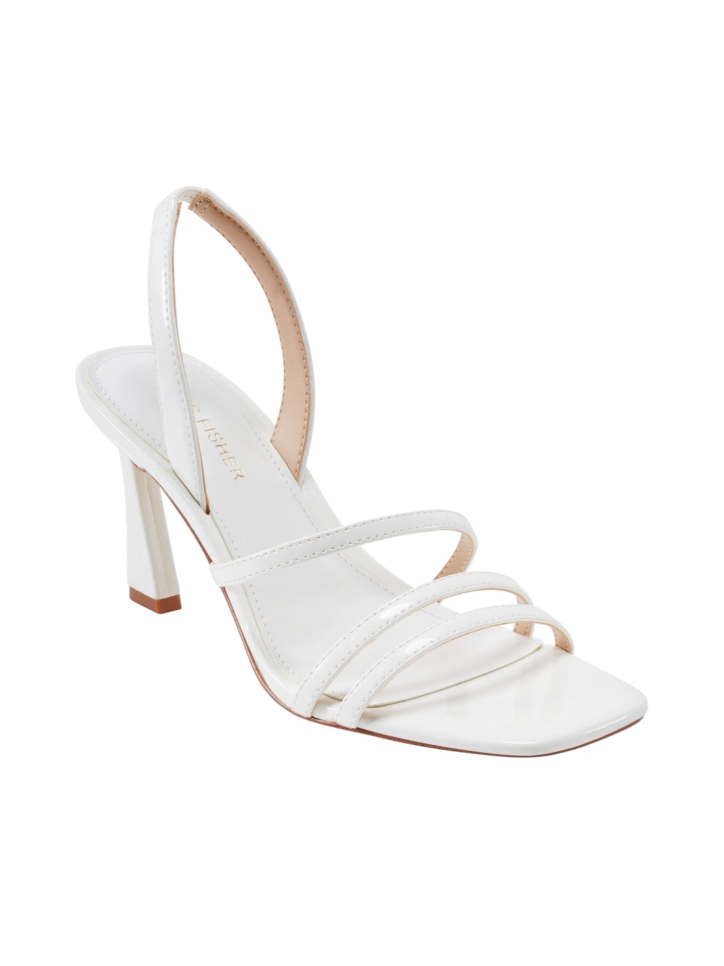 Women's Strapped Plain Heeled Shoes,Off white