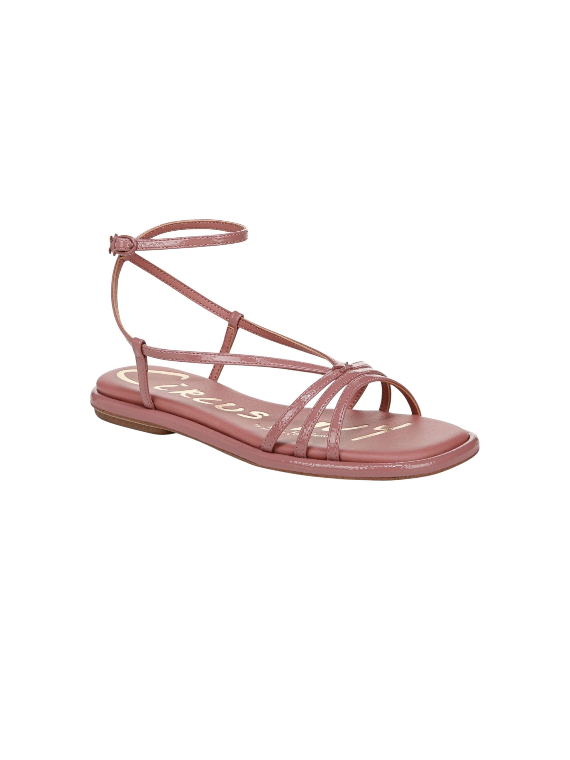 Women's Strapped Flat Sandals,Dusty Rose