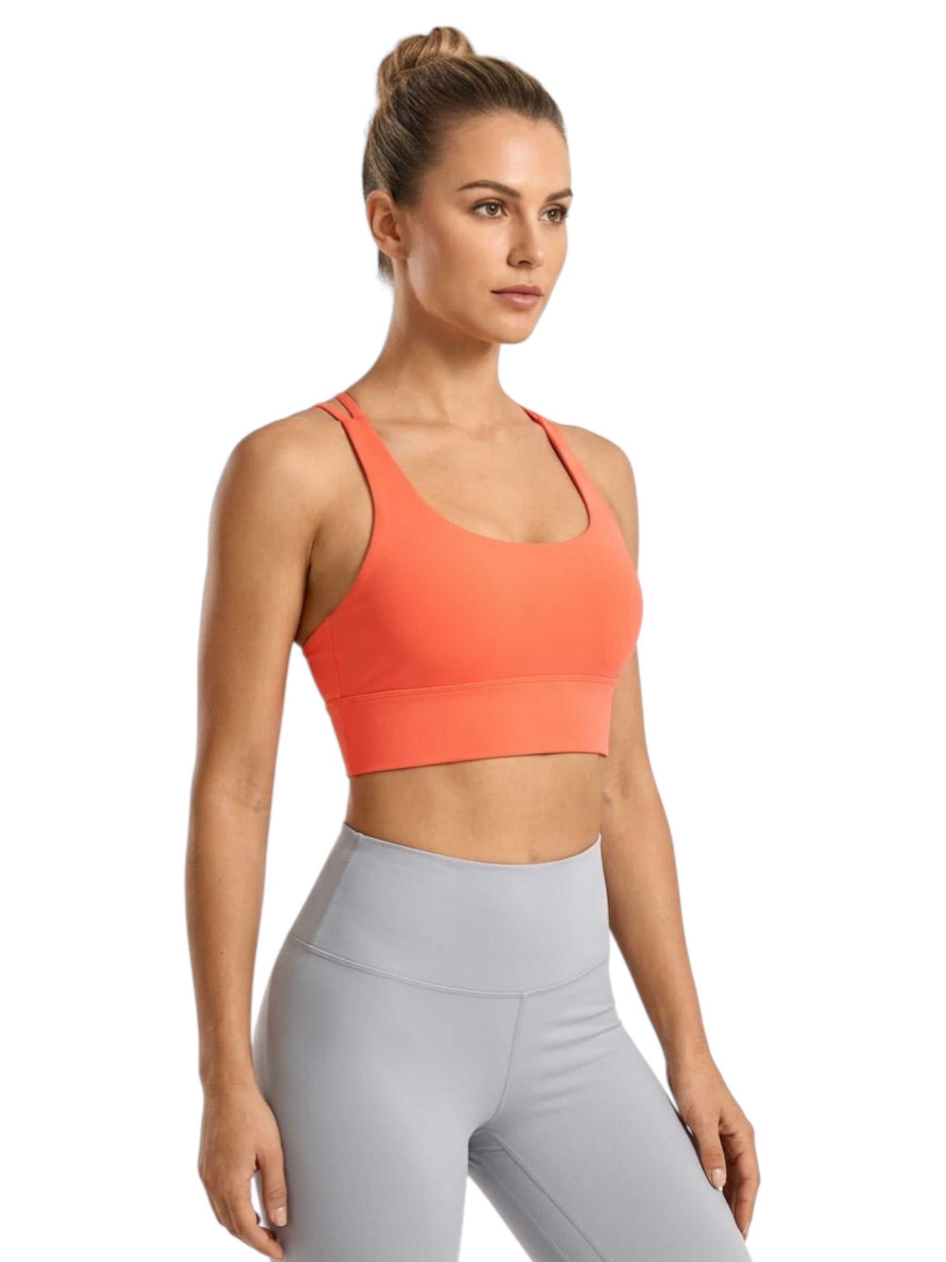 Women's Plain Sport Bra,Coral