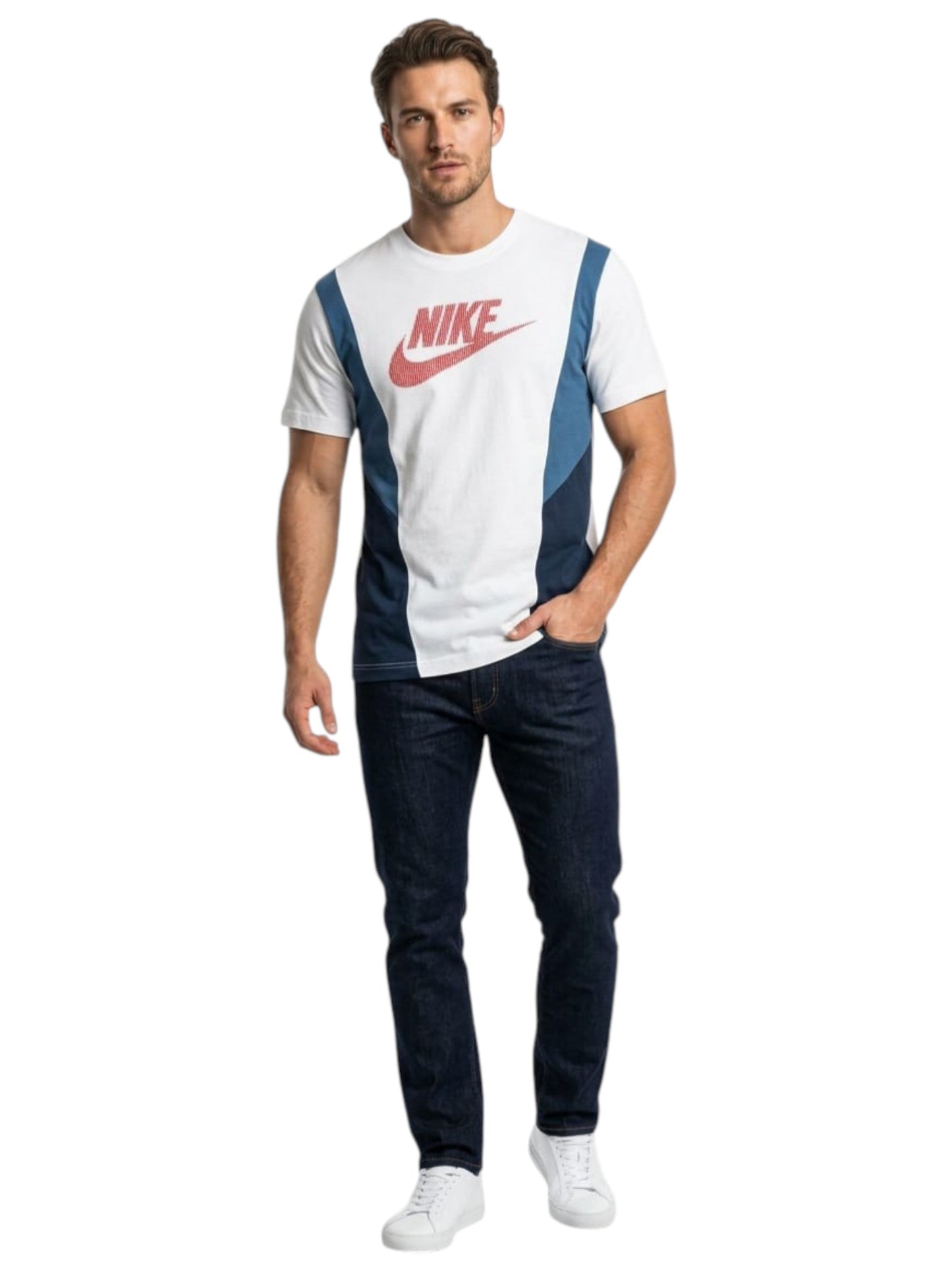 Men's Printed Sport Top,White
