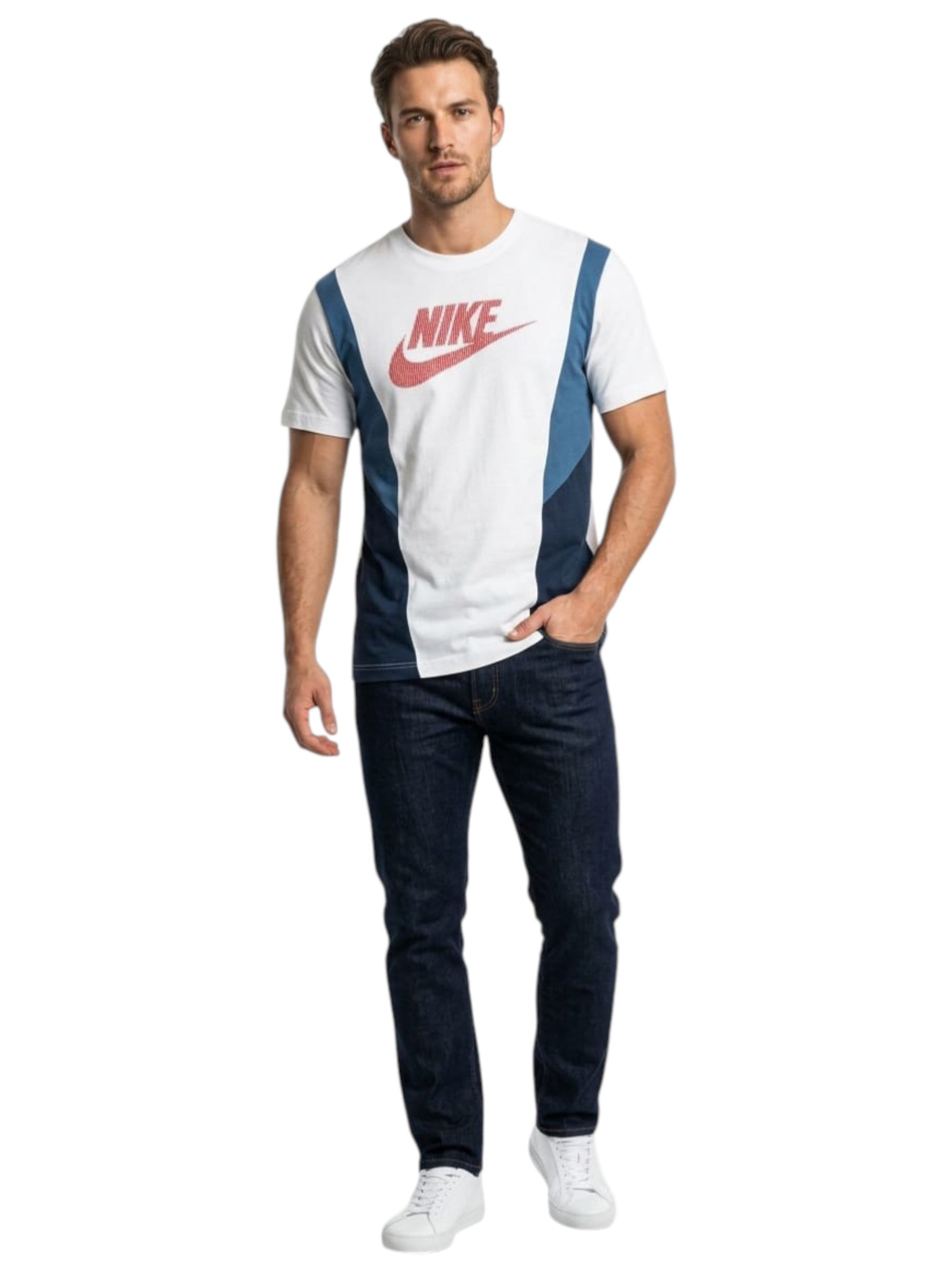 Men's Printed Sport Top,White