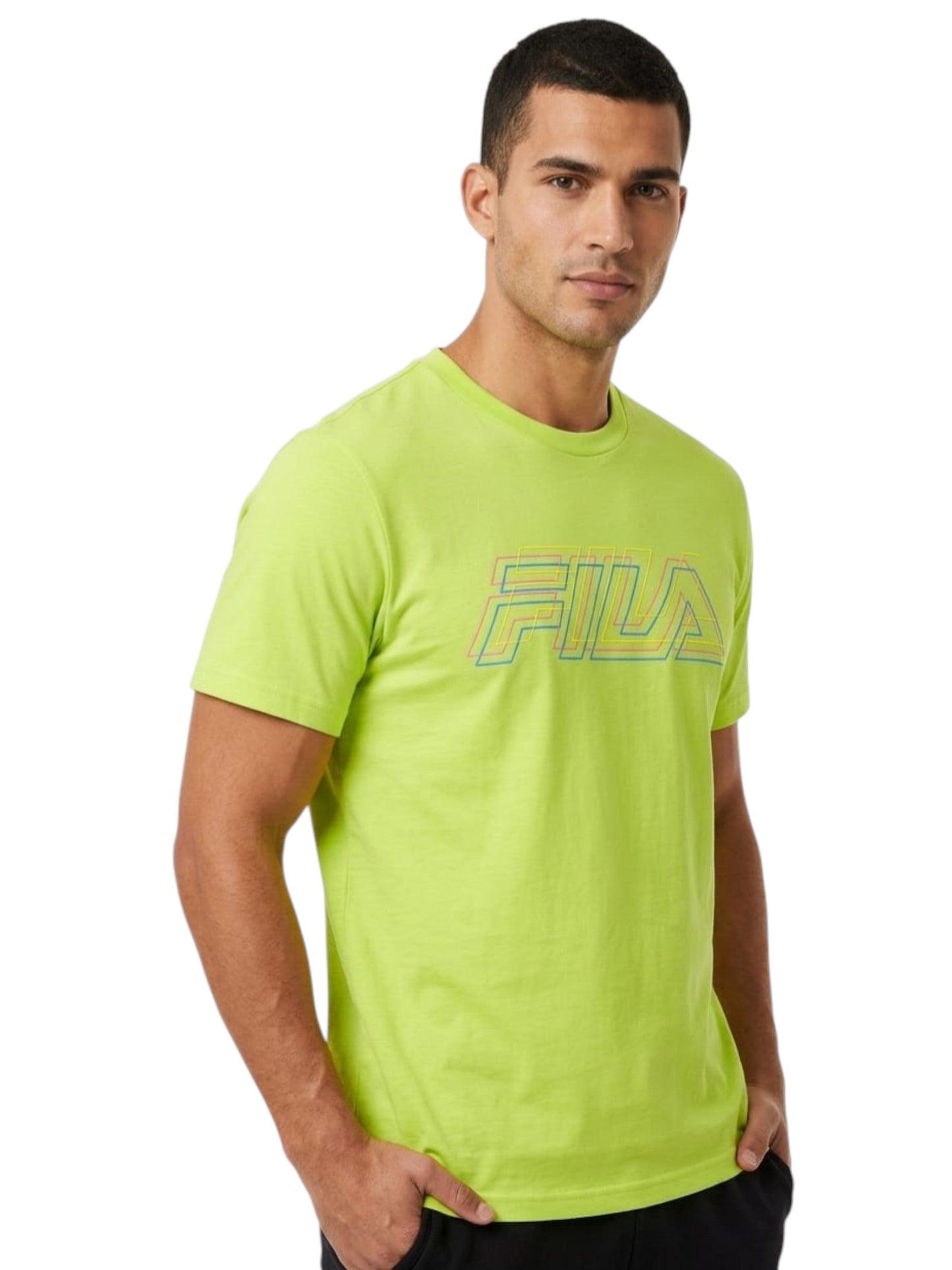 Men's Printed Sport Top,Lime Green