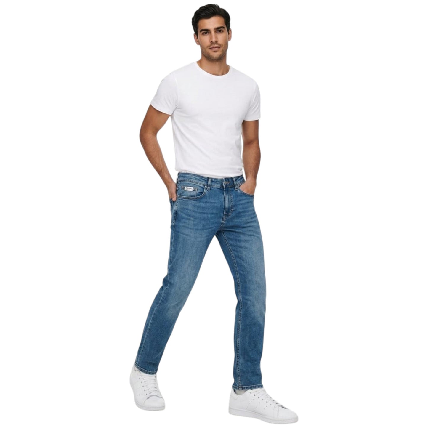 Men's Washed Jeans,Light Blue