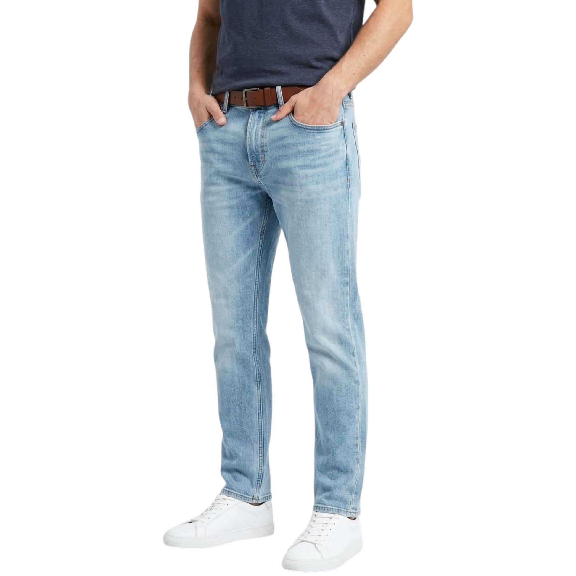Men's Washed Jeans,Light Blue