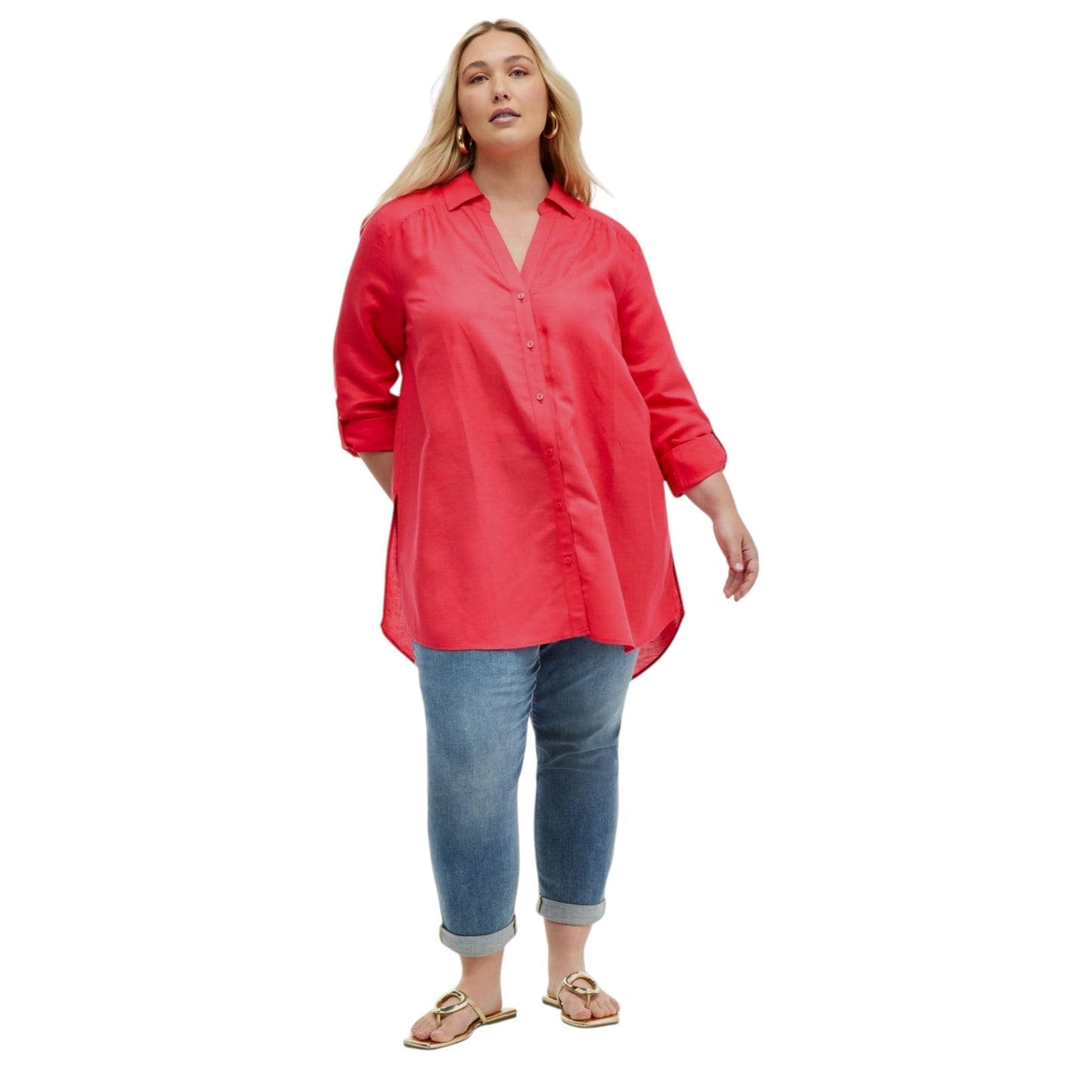 Women's Plain Chemise,Red