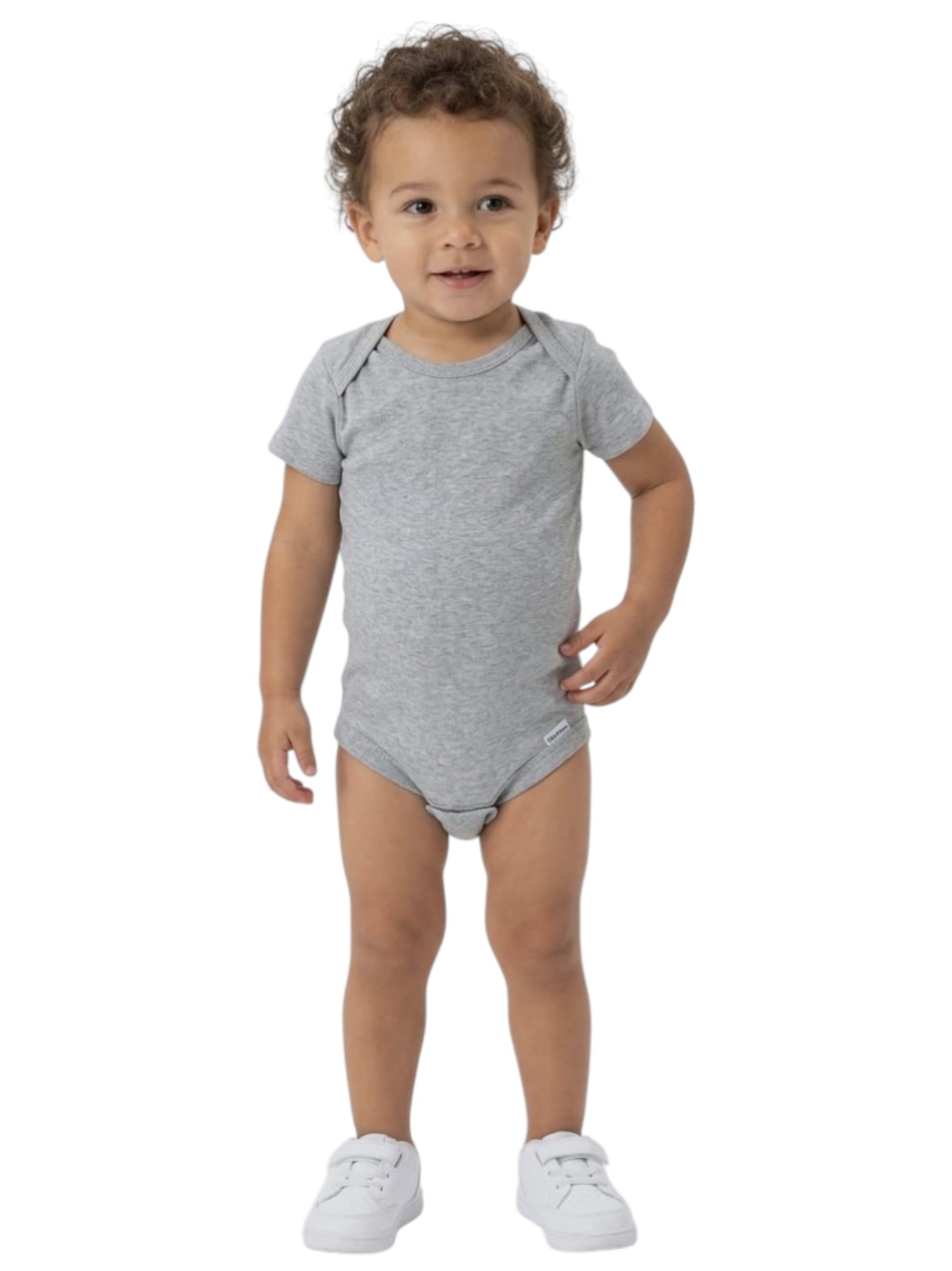 Kids Boy's Plain Bodysuit,Grey
