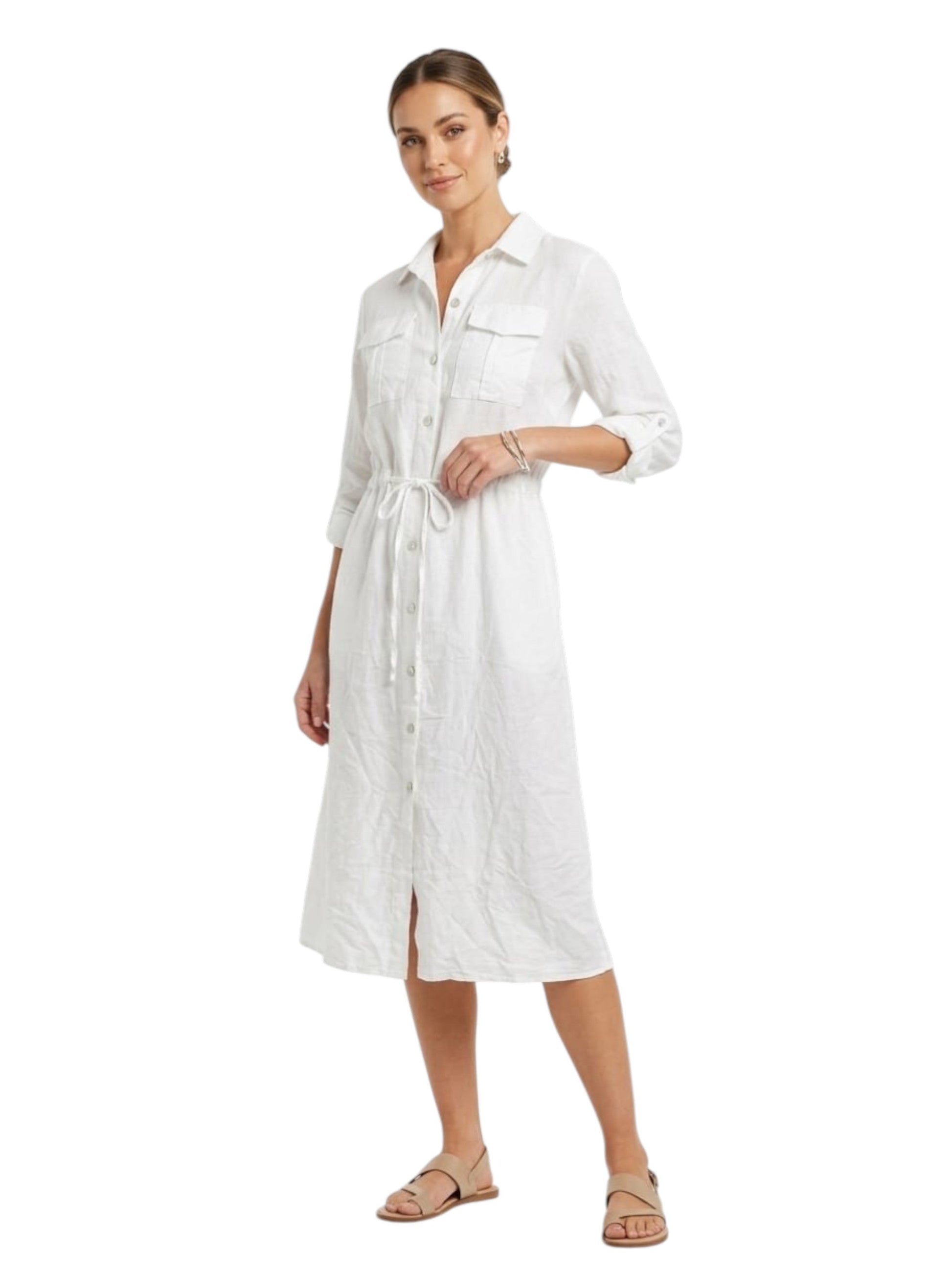 Women's Plain Dress,White