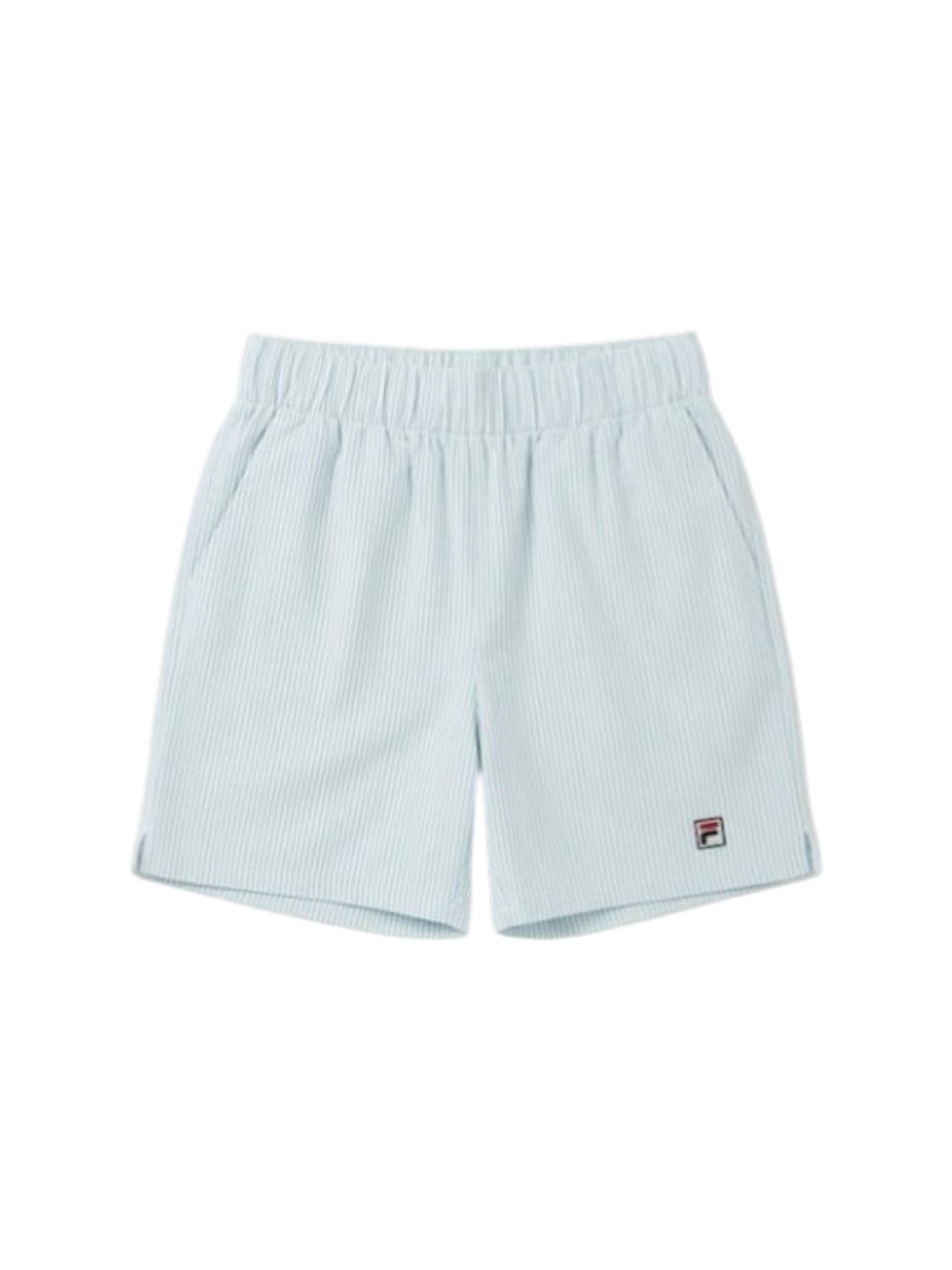 Women's White Striped Short,Light Blue
