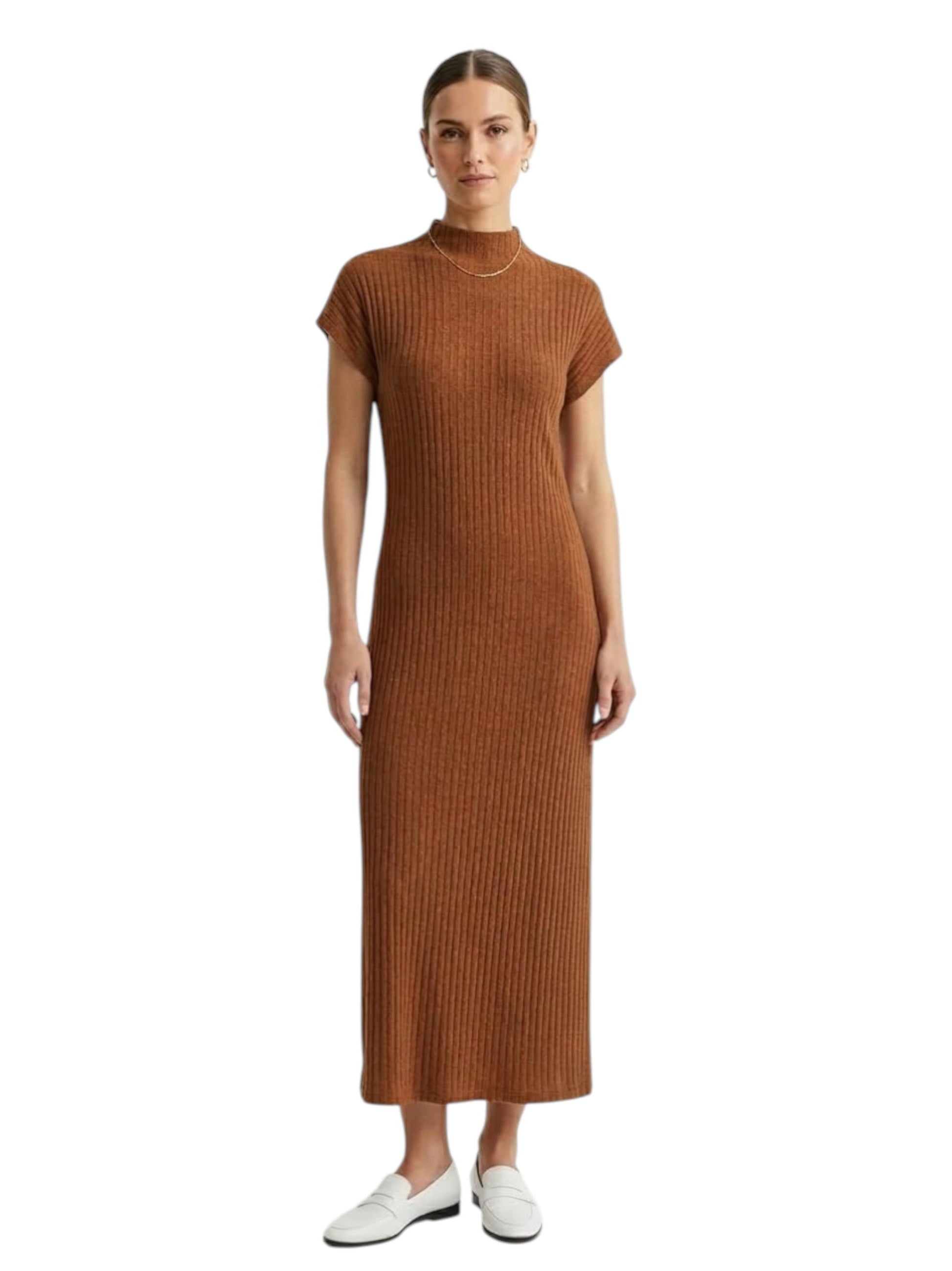 Women's Knitted Dress,Brown