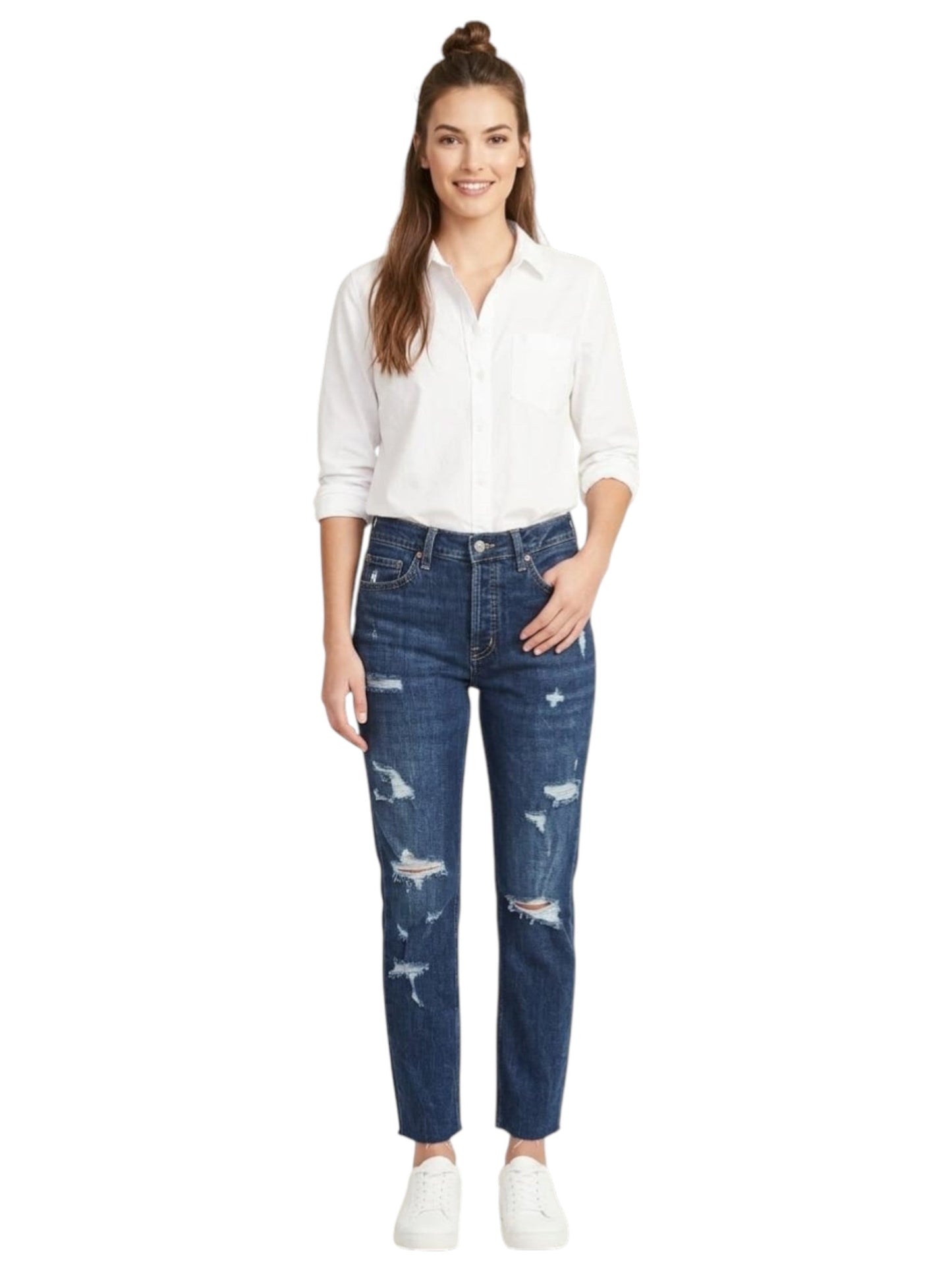 Women's Cropped Jeans,Navy