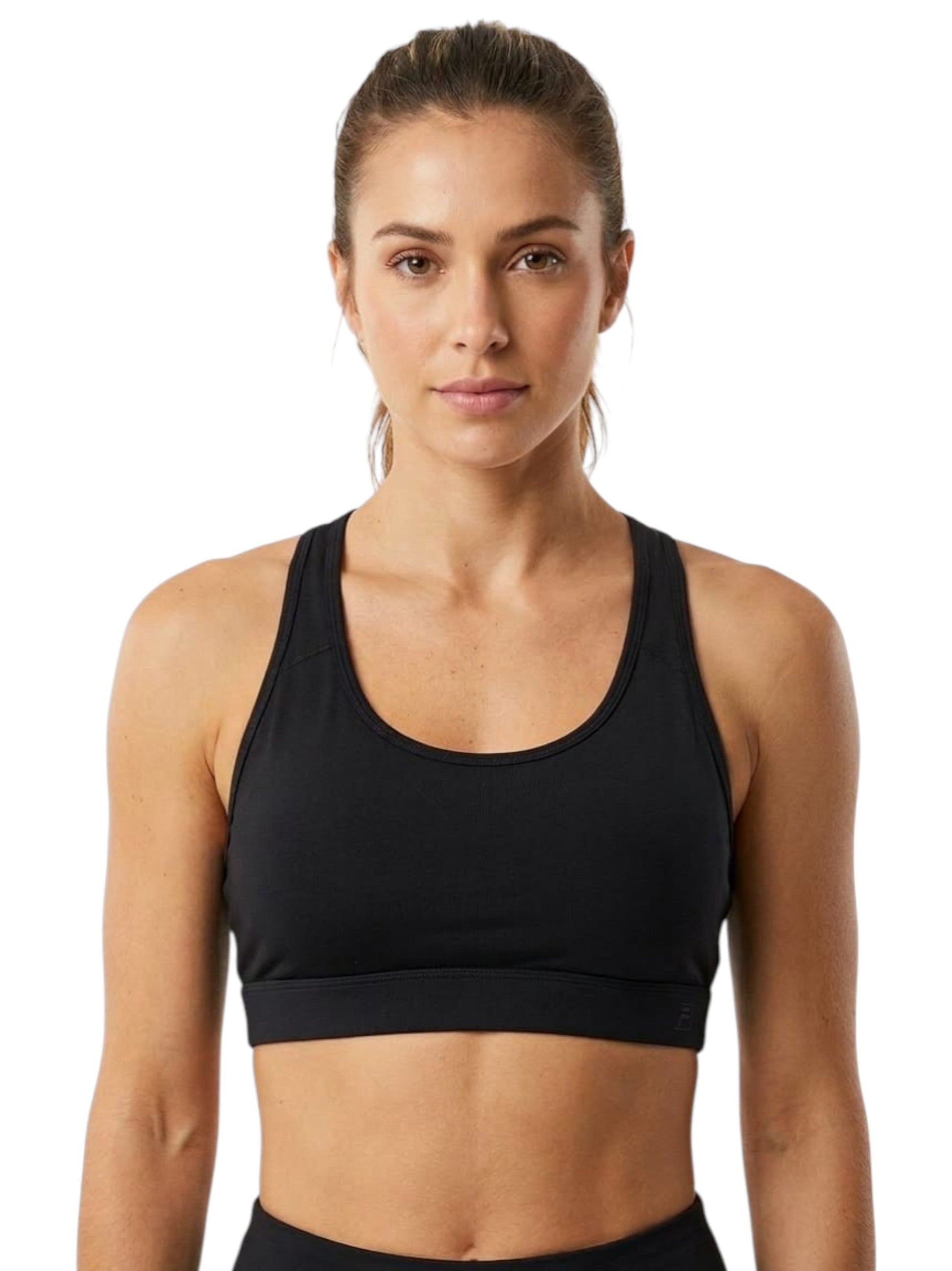Women's Ribbed Sport Bra,Black