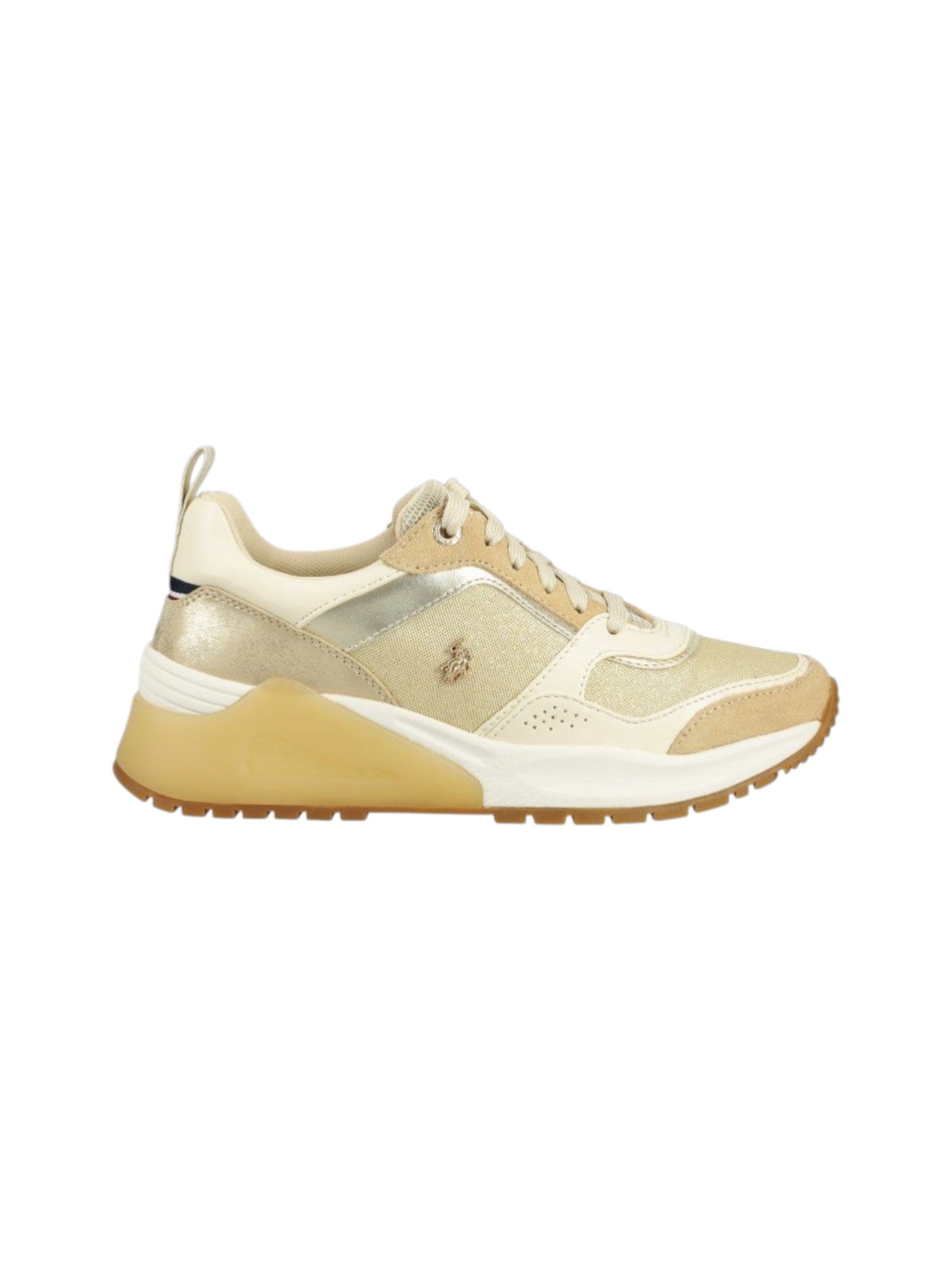 Women's Shiny Textured Shoes,Beige