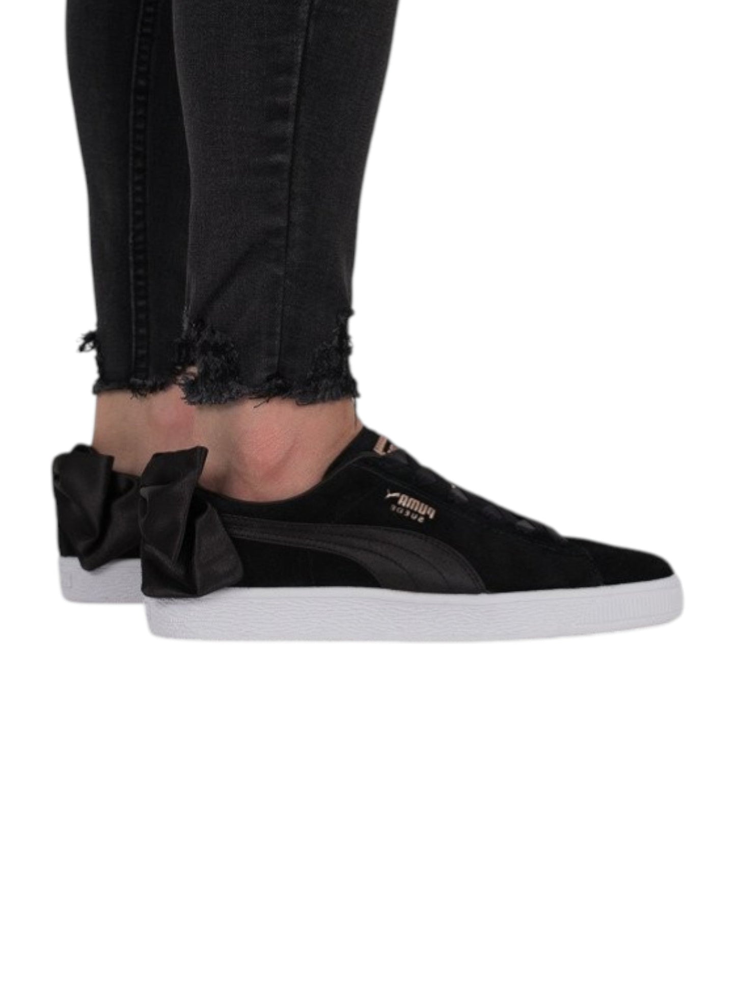 Women's Back Bow Shoes,Black