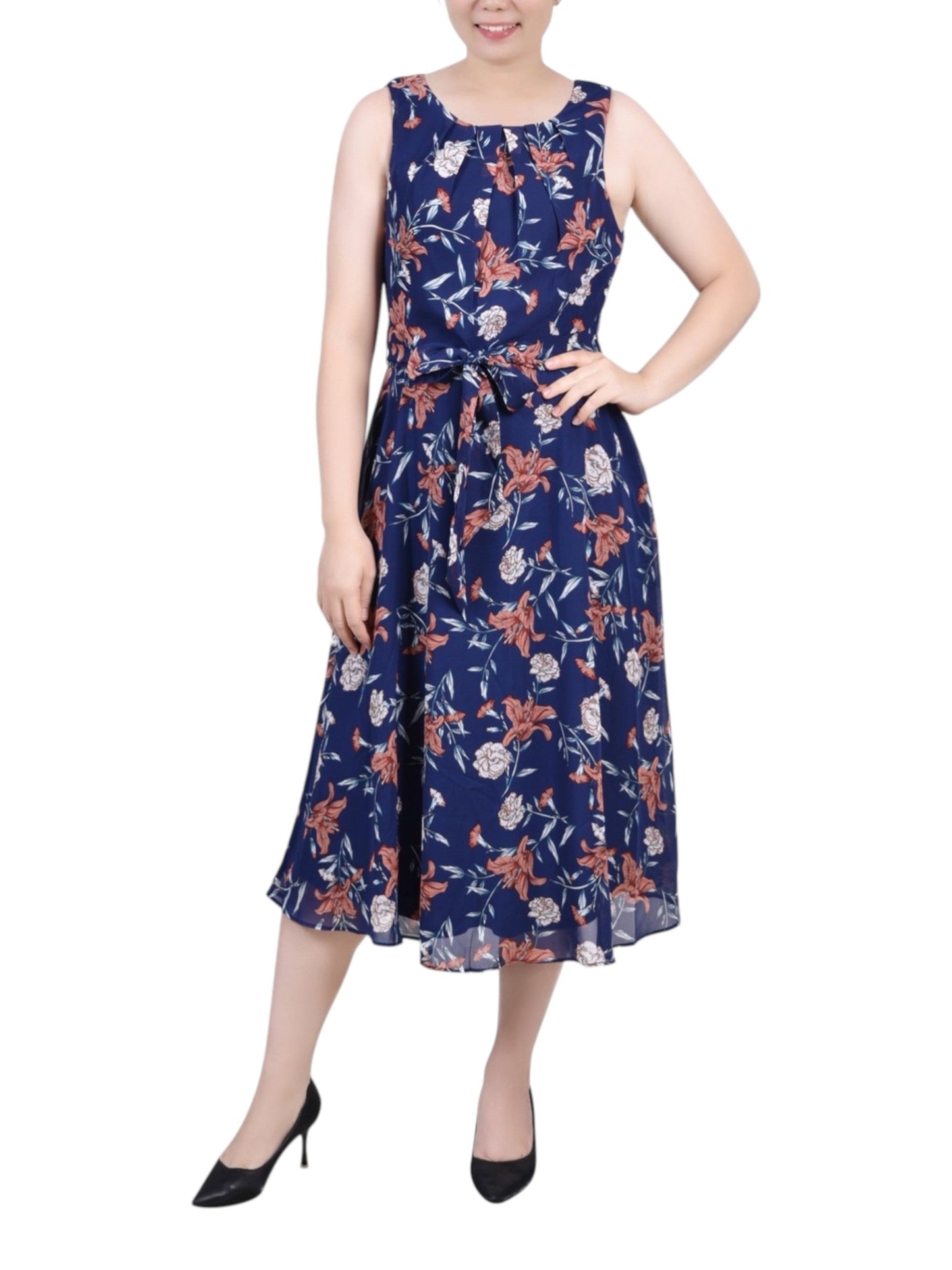 Women's Printed Dress,Navy