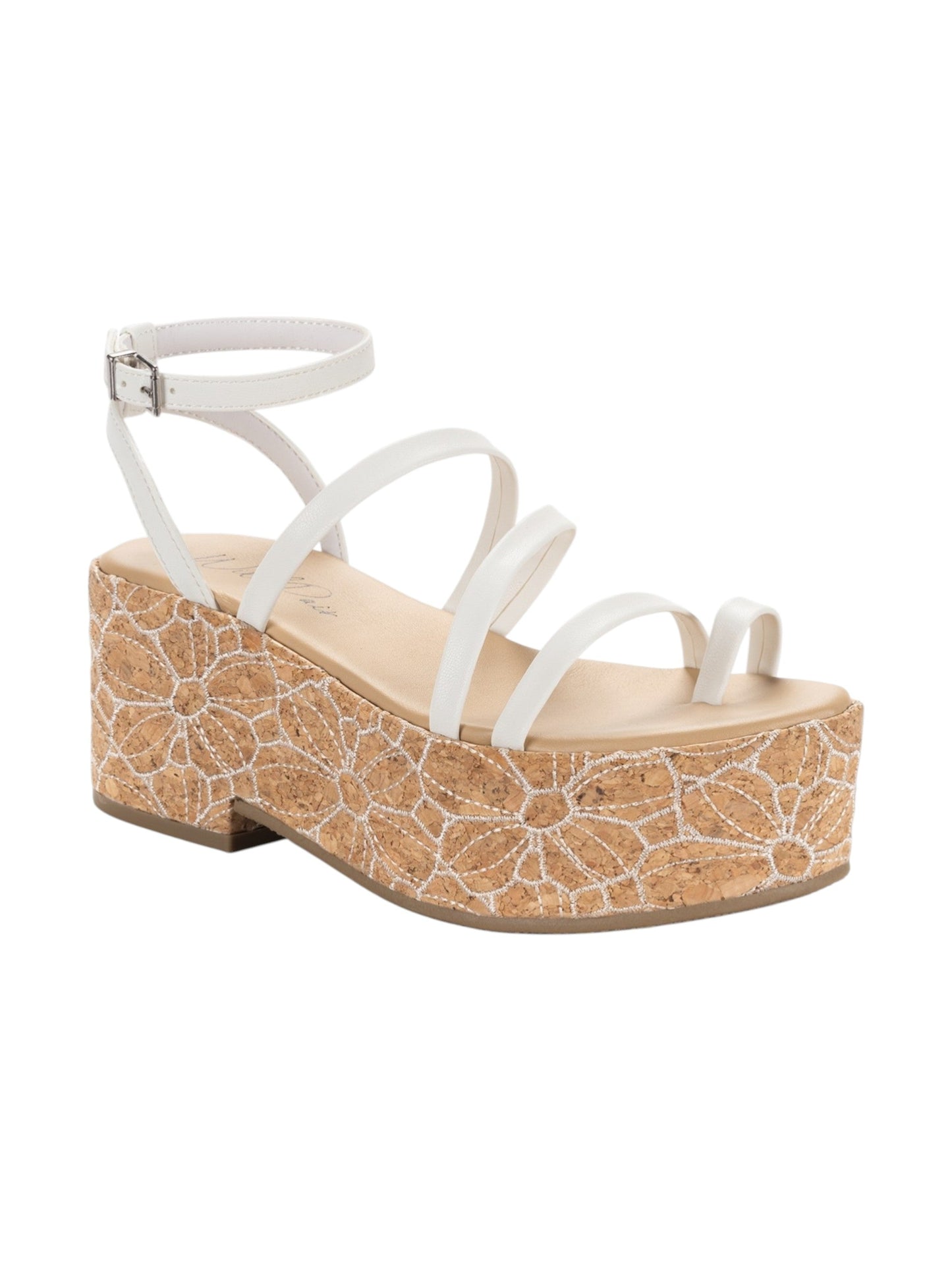 Women's Ribbed Heeled Shoes,White