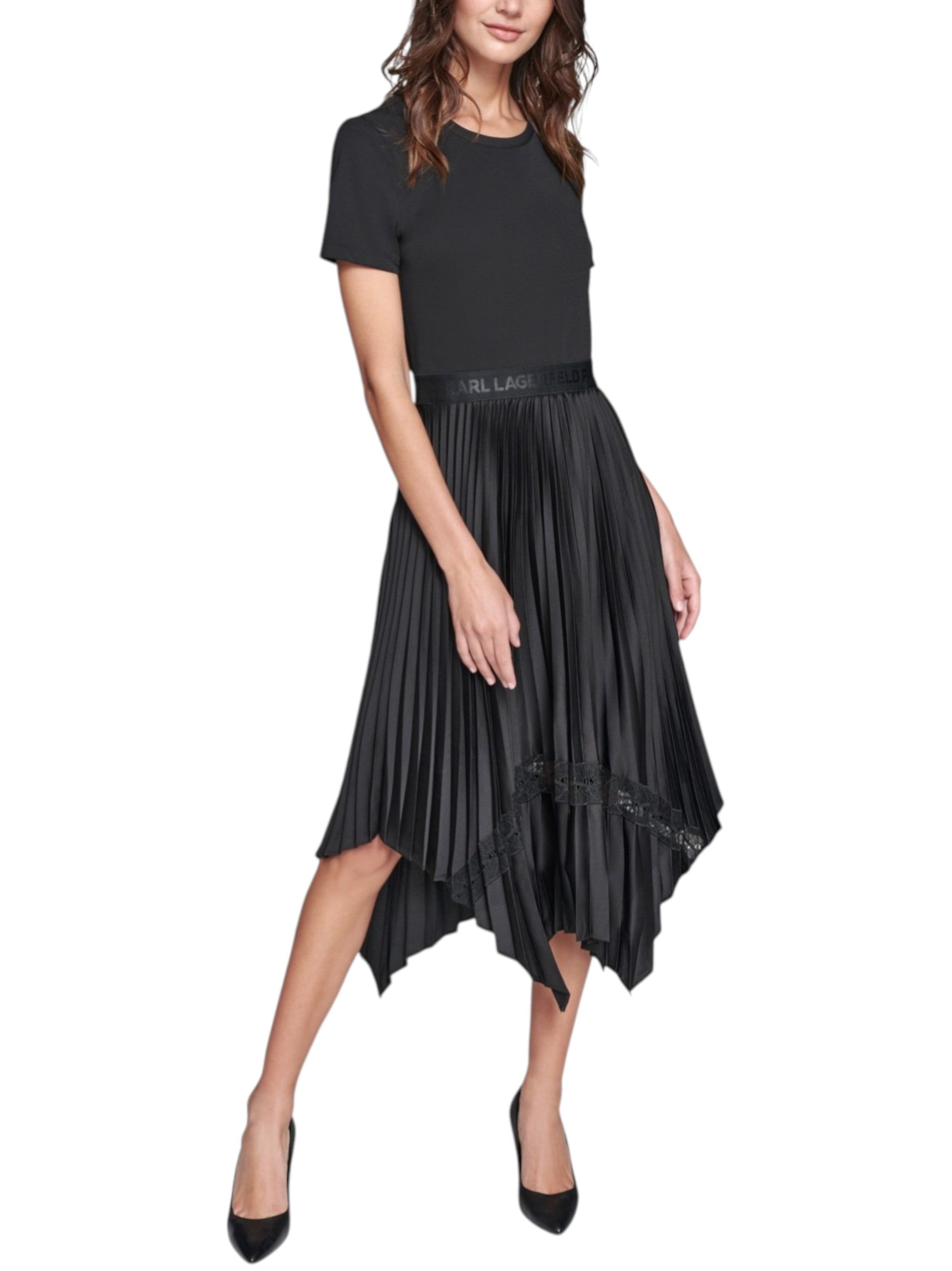 Women's Ruffled Dress,Black