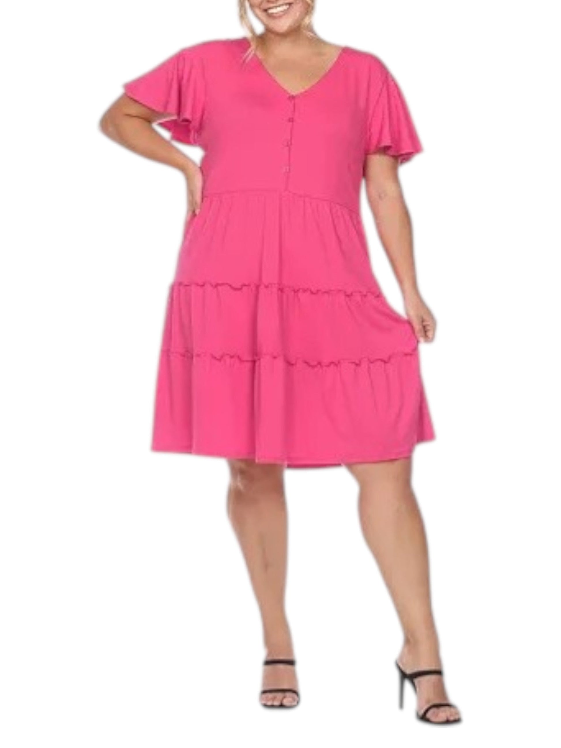 Women's Plain Dress,Pink
