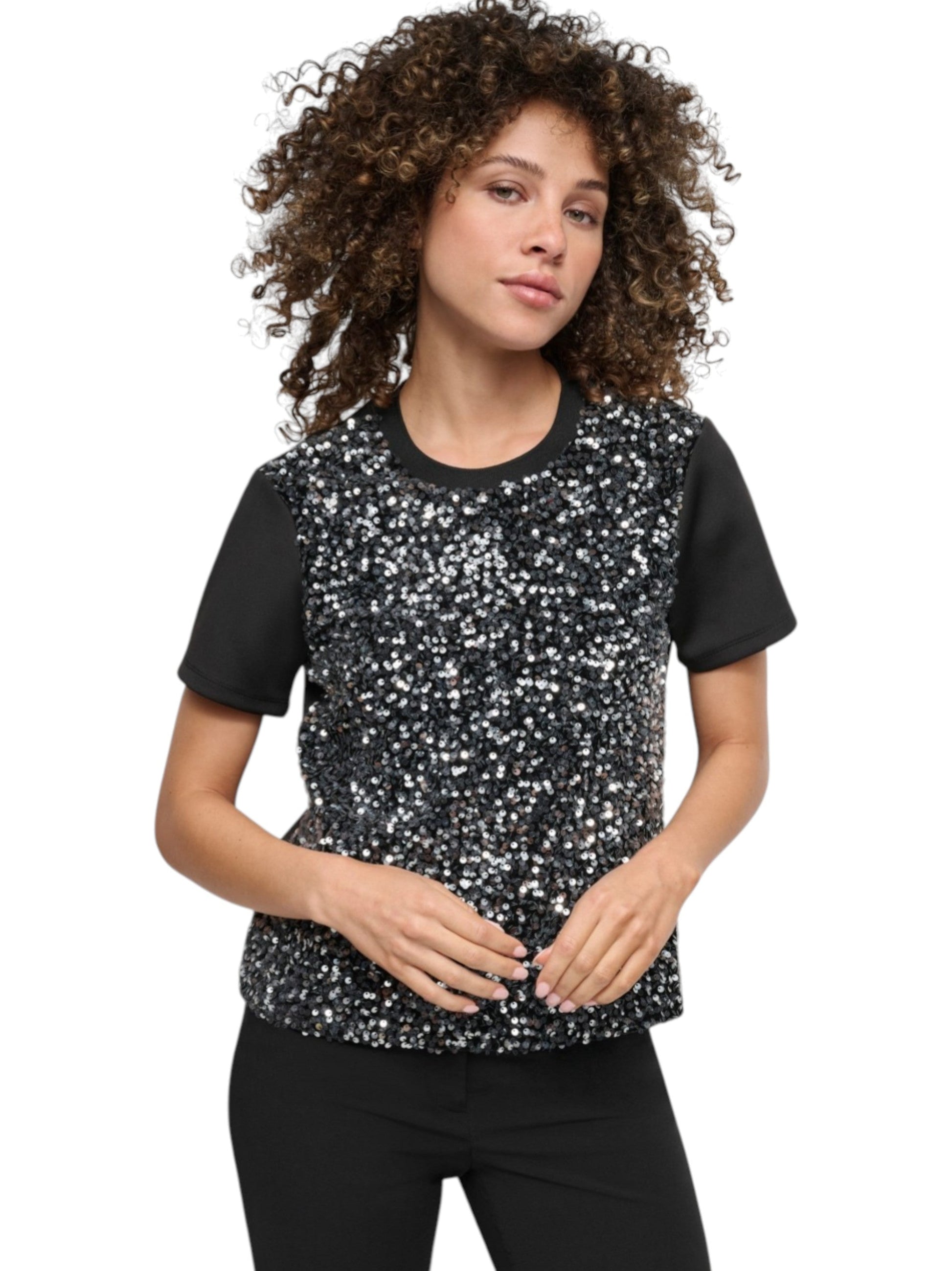 Women's Sequined Top,Black