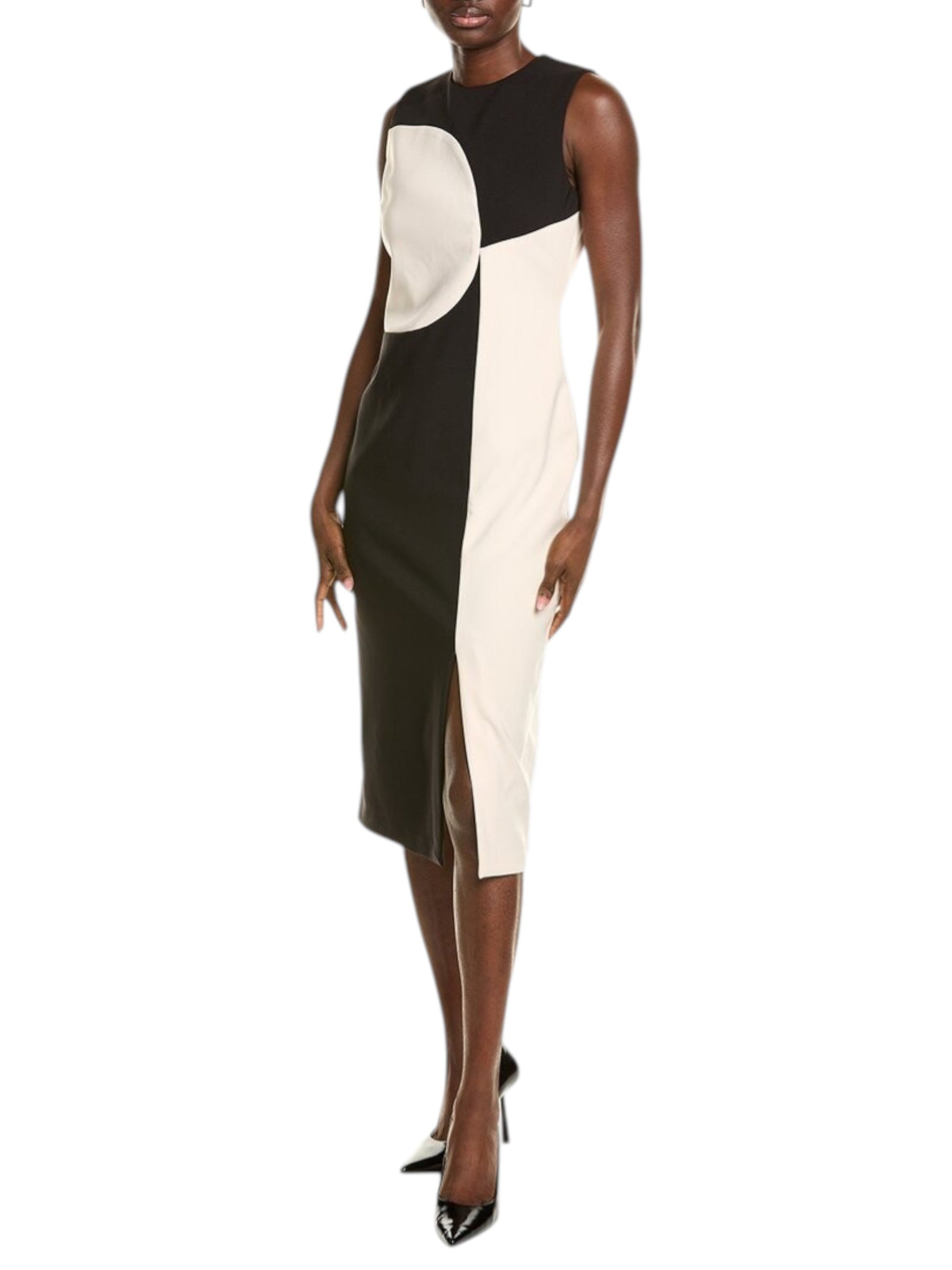 Women's Colorblocked Dress,Black