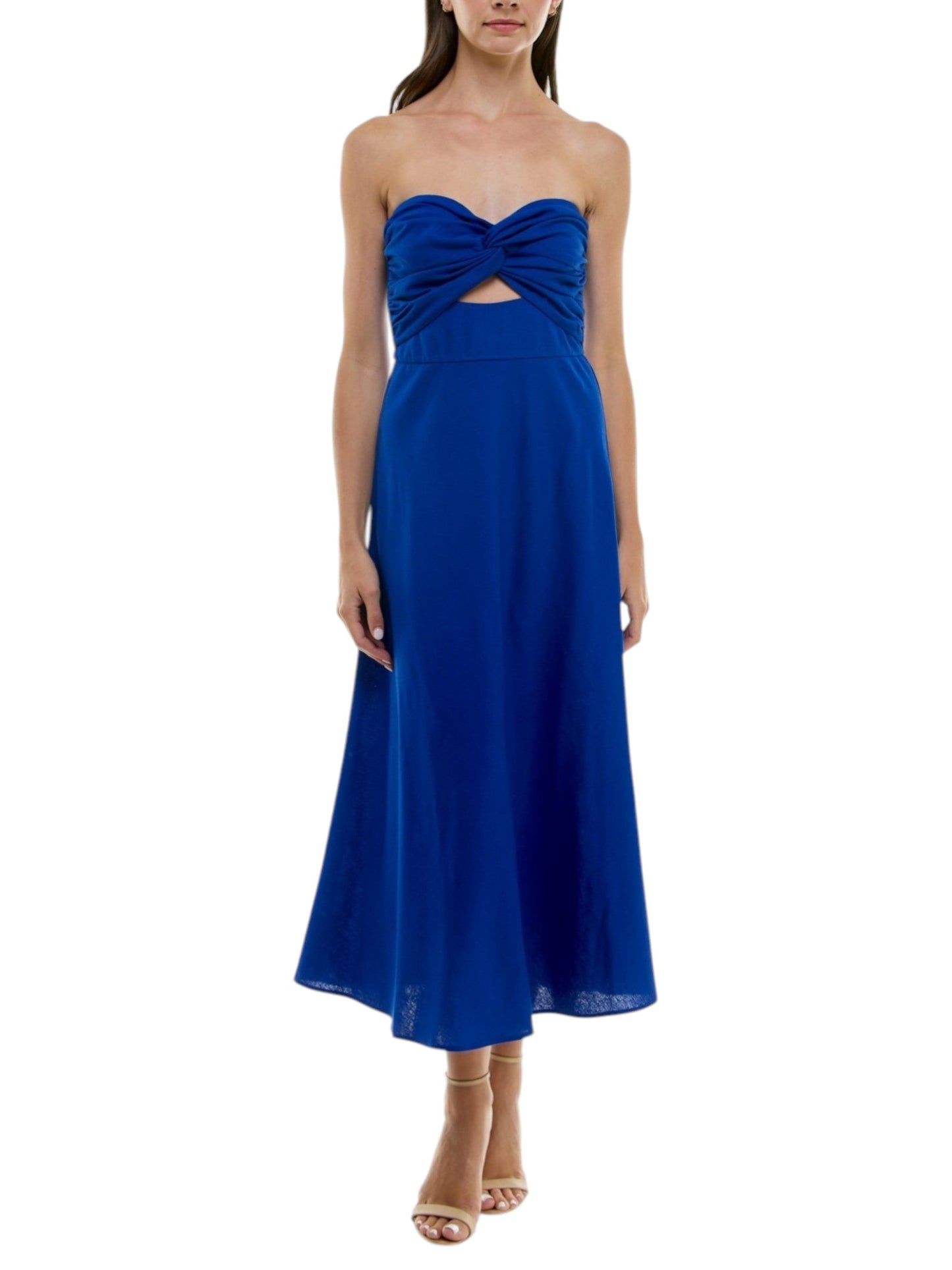 Women's Plain Off Shoulder Dress,Indigo