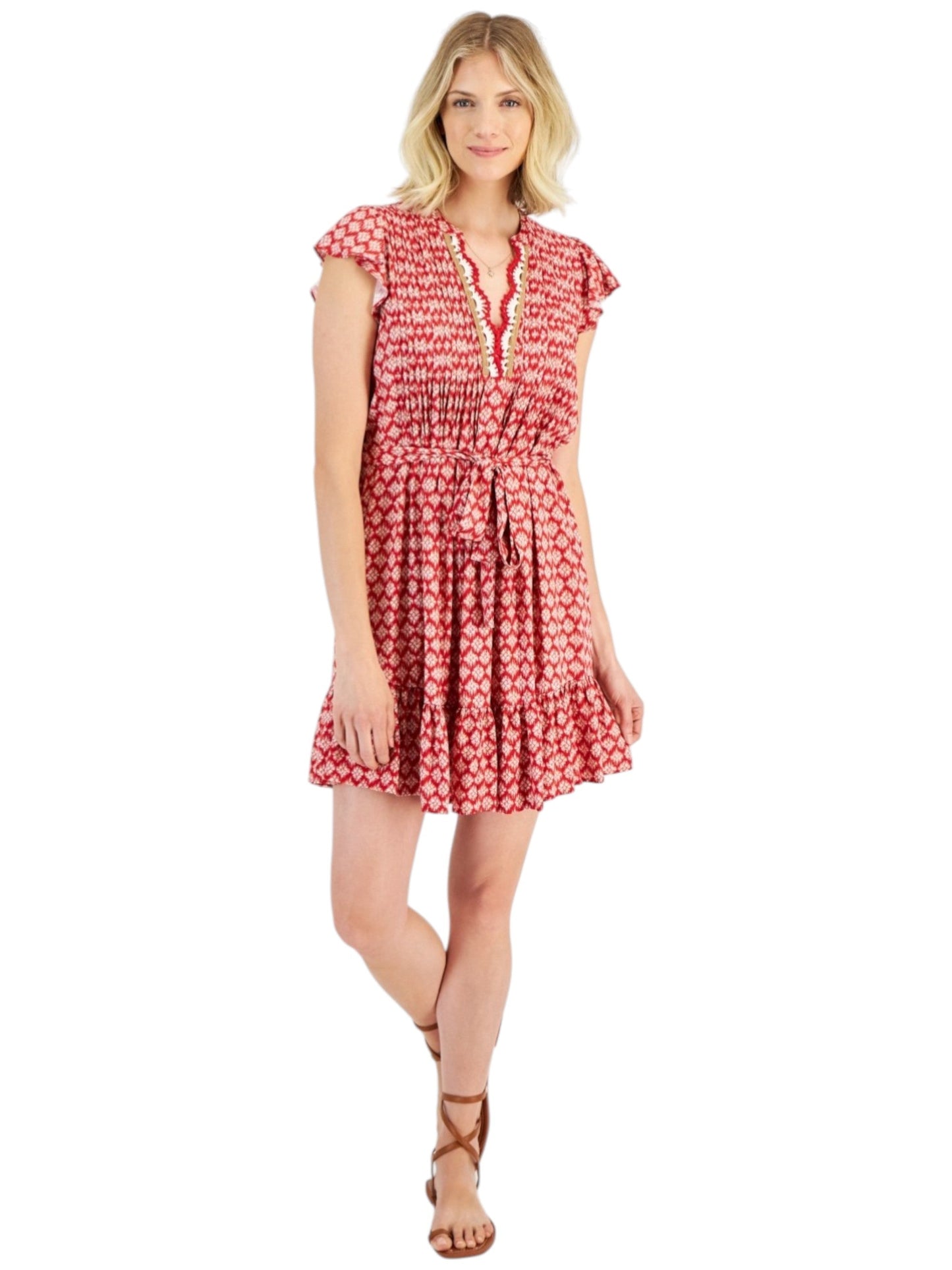 Women's Printed Dress,Red