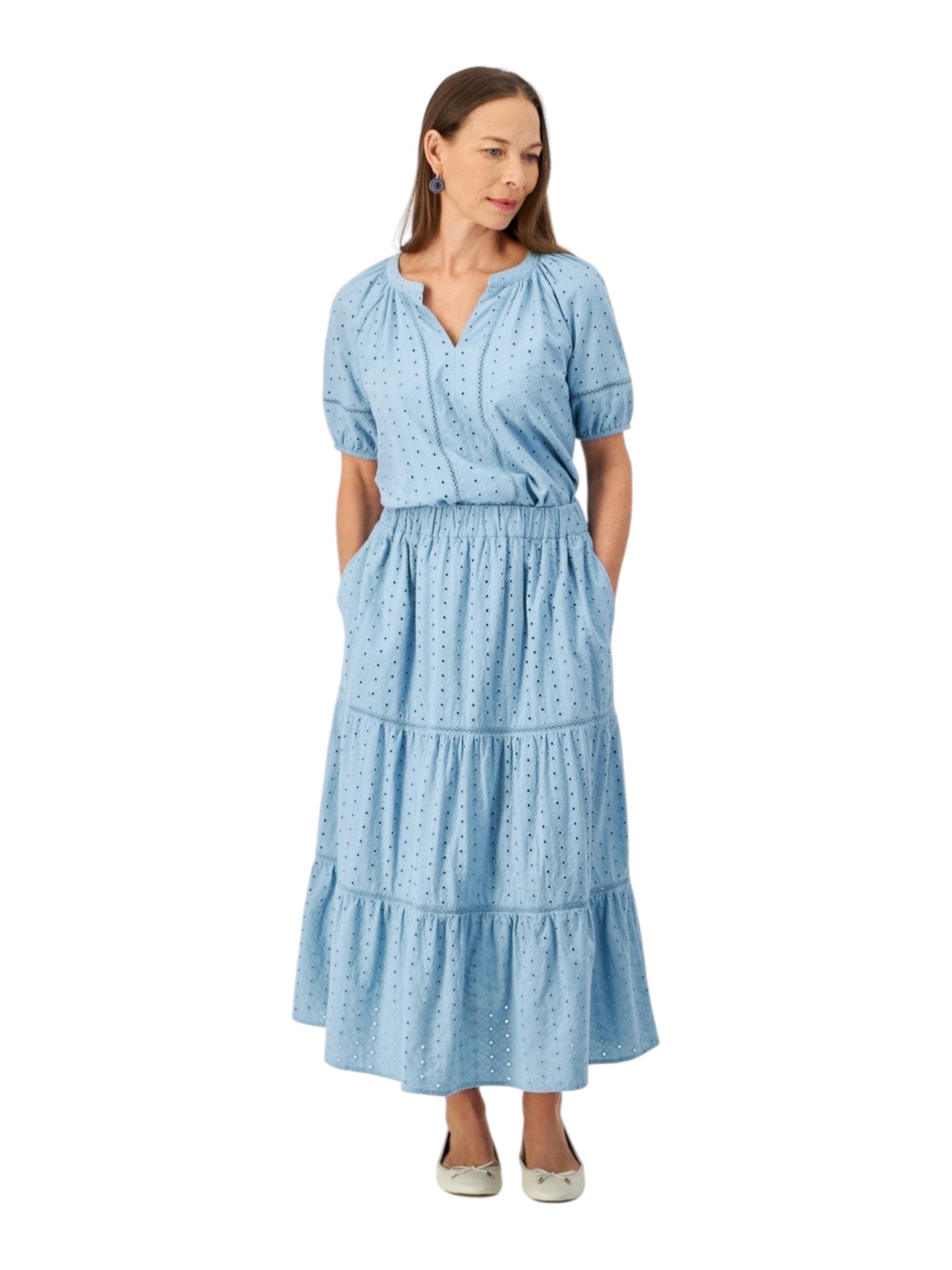 Women's Textured Skirt,Blue