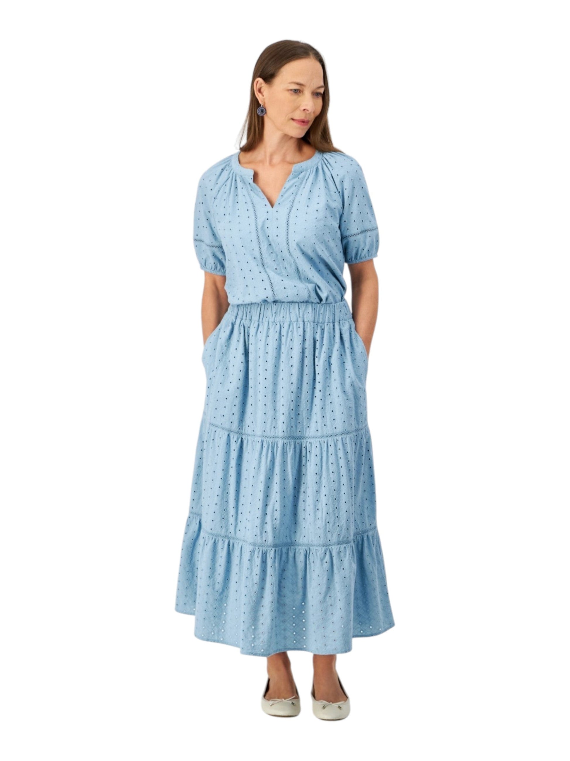 Women's Textured Skirt,Blue