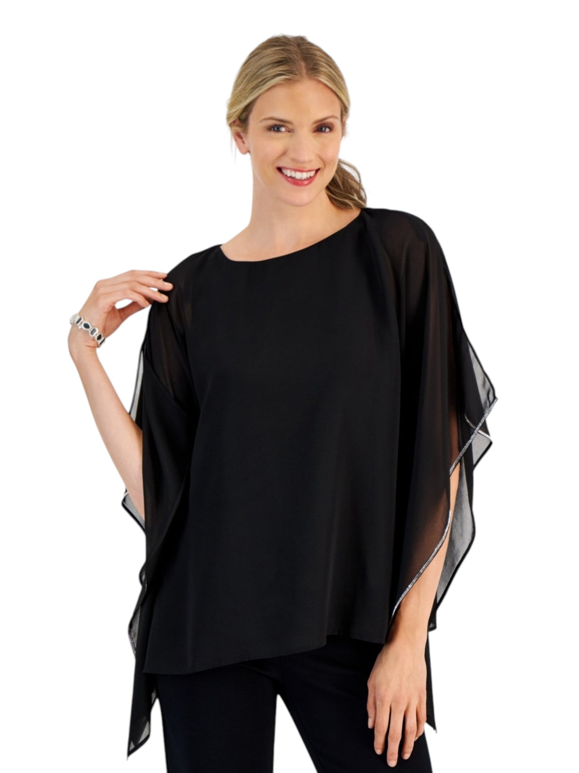 Women's Ruffled Top,Black