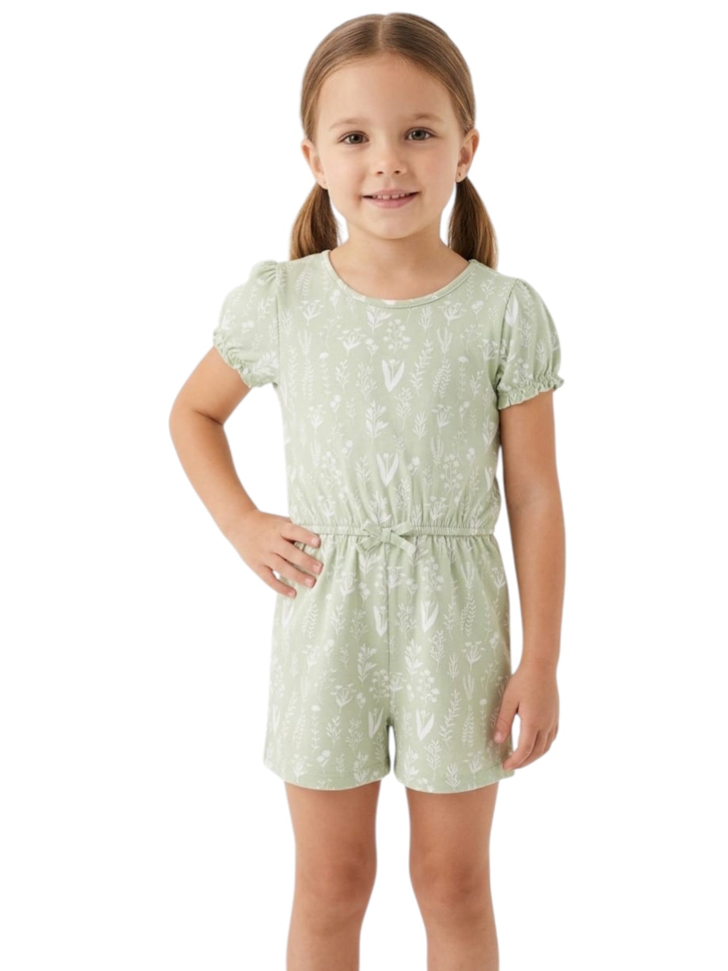 Kids Girl's Printed Jumpuit,Green