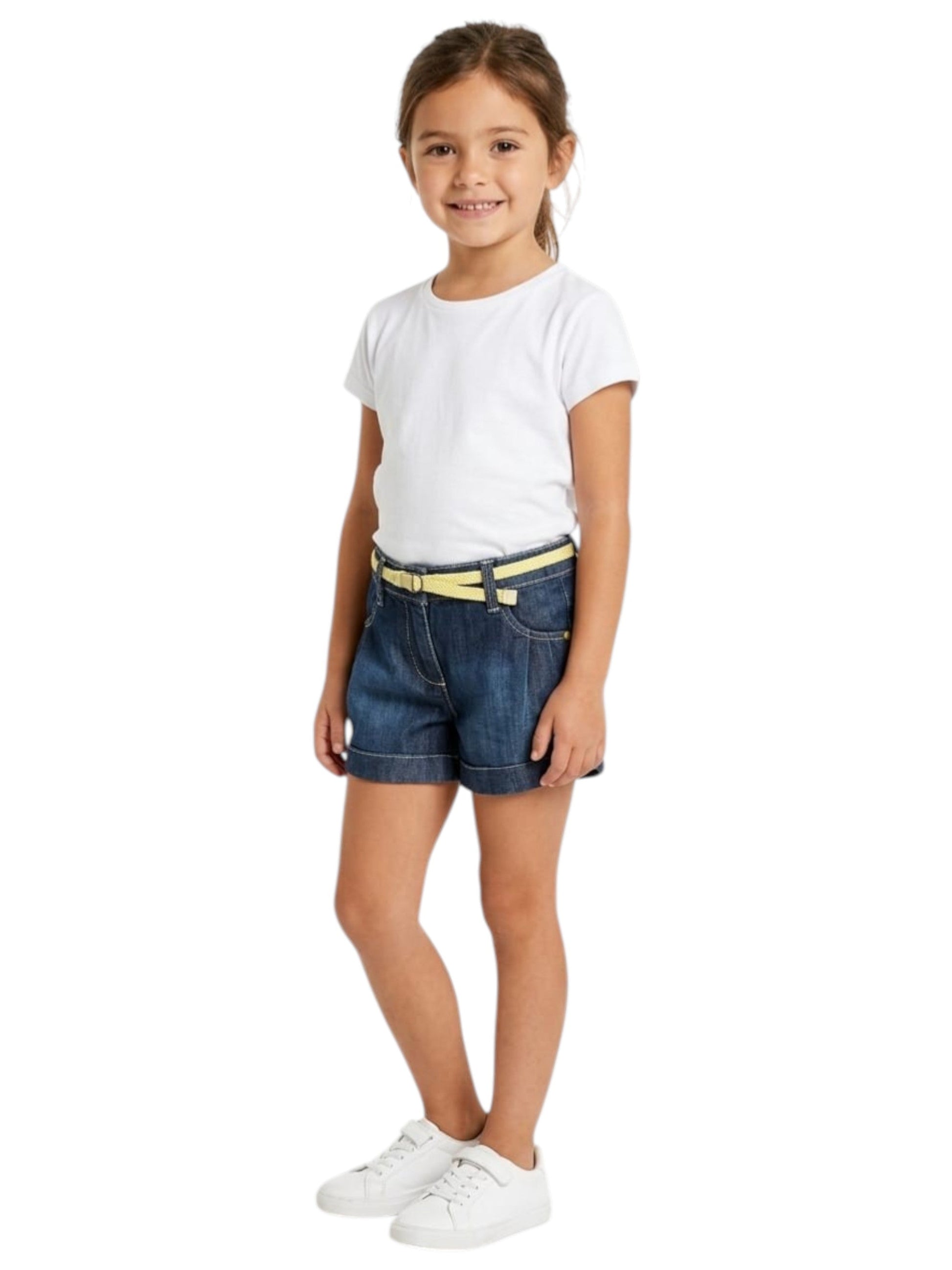 Kids Girl's Plain Short,Jeans Blue