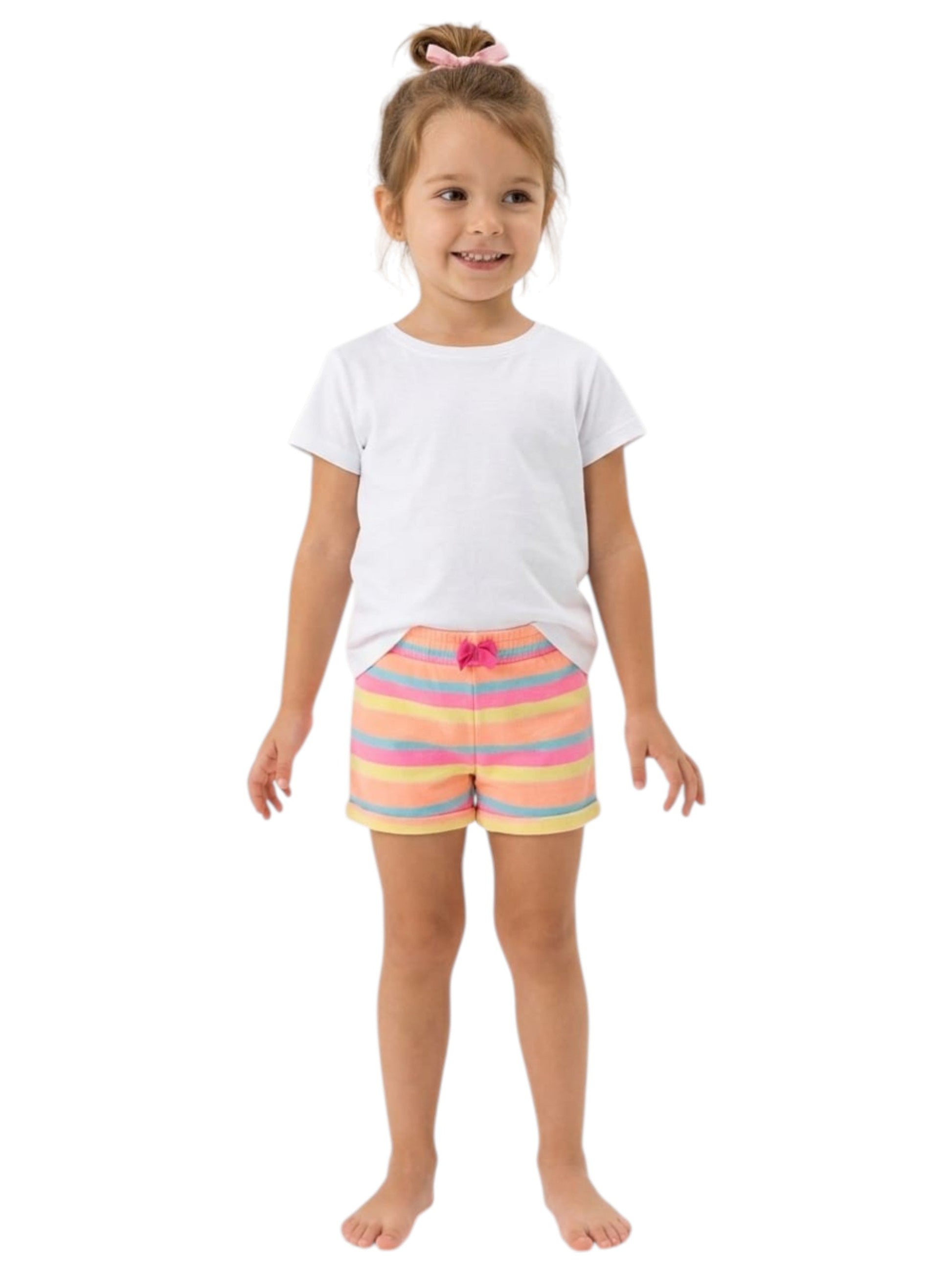 Kids Girl's Colorblocked Striped Short,Multi