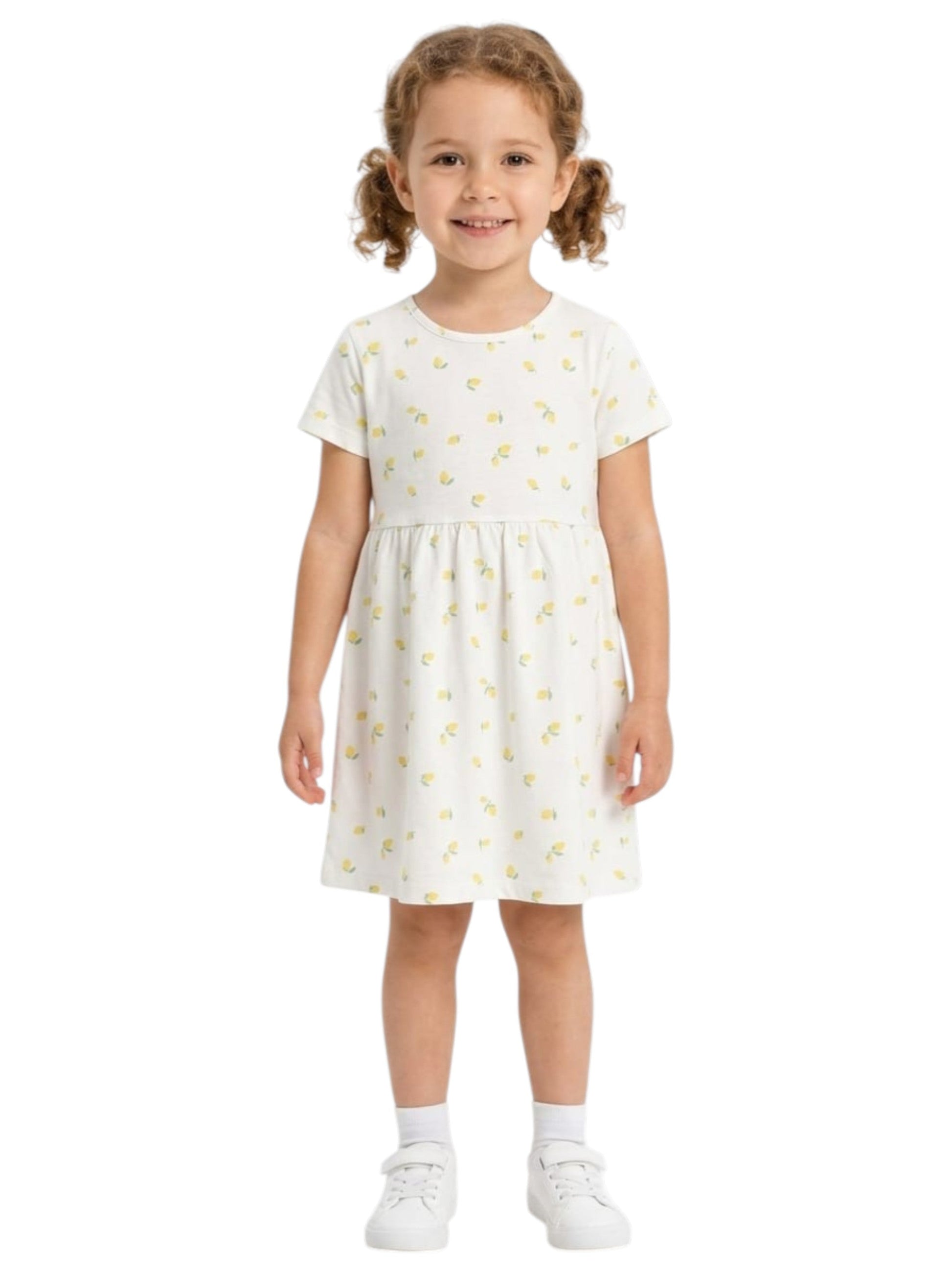 Kids Girl's Printed Dress,White