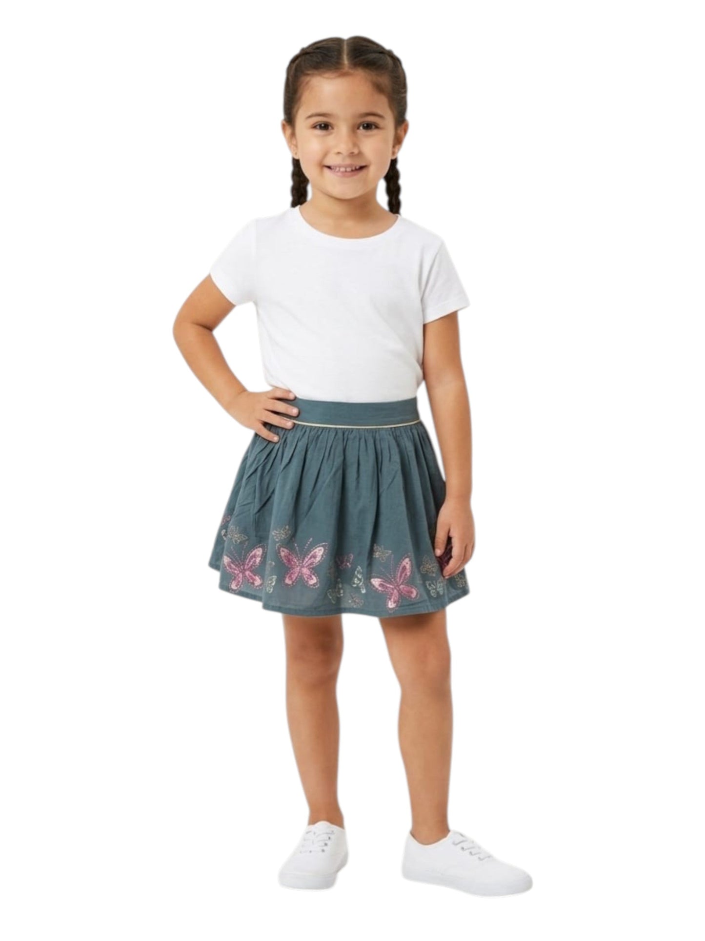 Kids Girl's Printed Skirt,Dusty Navy