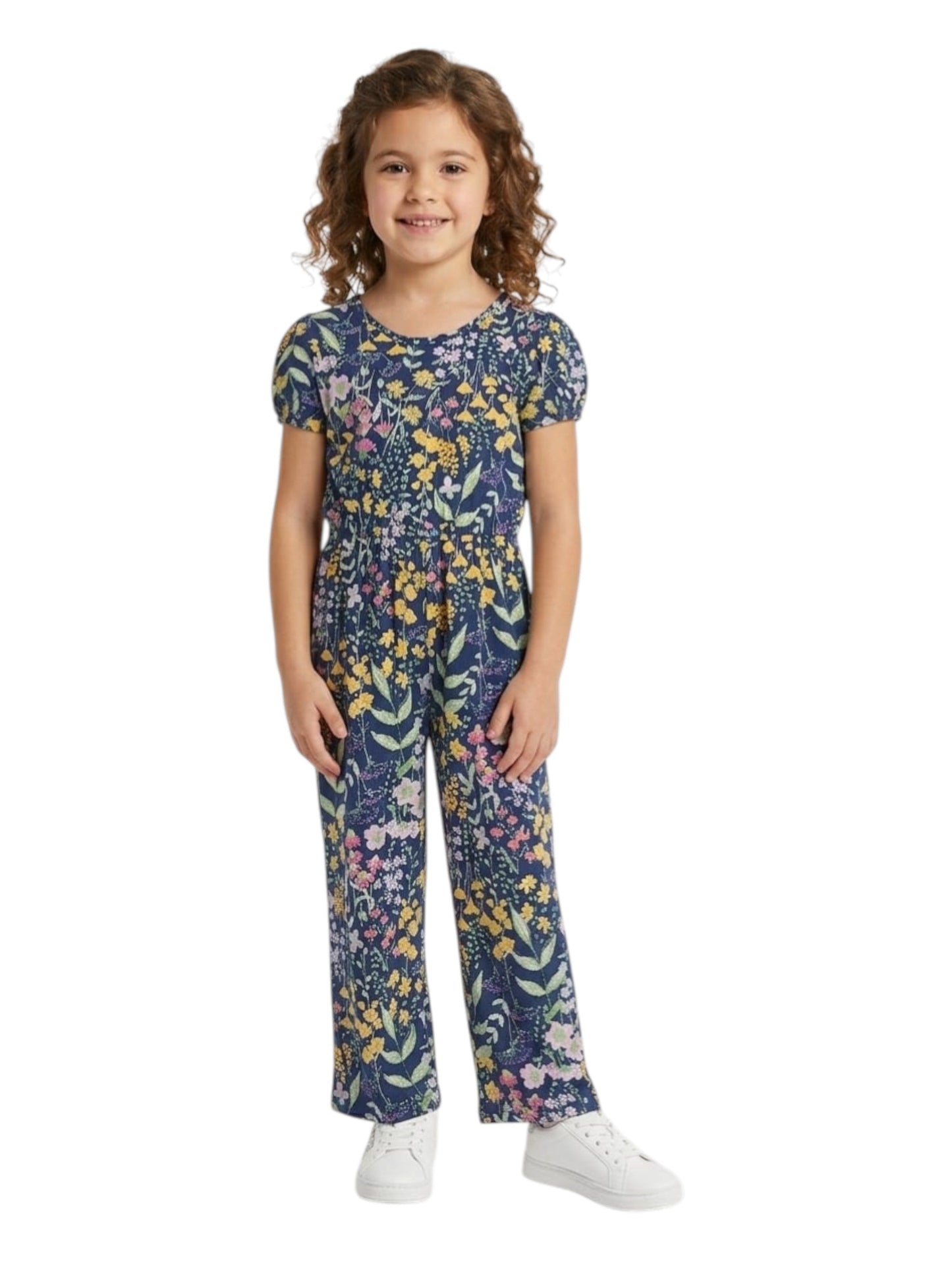 Kids Girl's Printed Jumpsuit,Navy